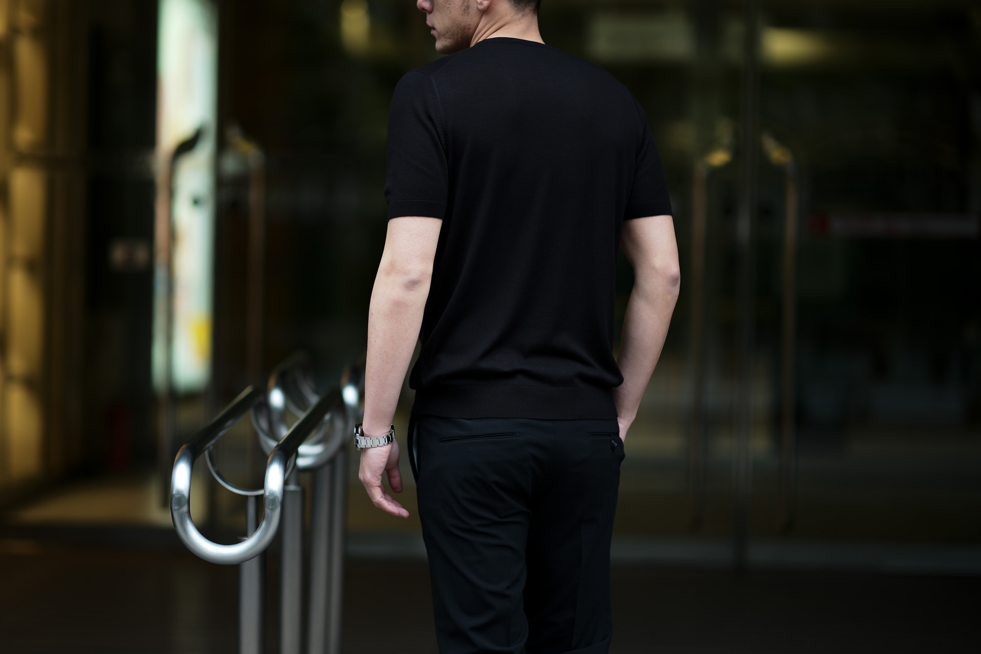 Gran Sasso (グランサッソ) Silk Knit T-shirt (シルクニット Tシャツ) SETA (シルク 100%) ショートスリーブ シルク ニット Tシャツ BLACK (ブラック・099)　made in italy (イタリア製) 2020 春夏新作  gransasso 愛知 名古屋 altoediritto アルトエデリット