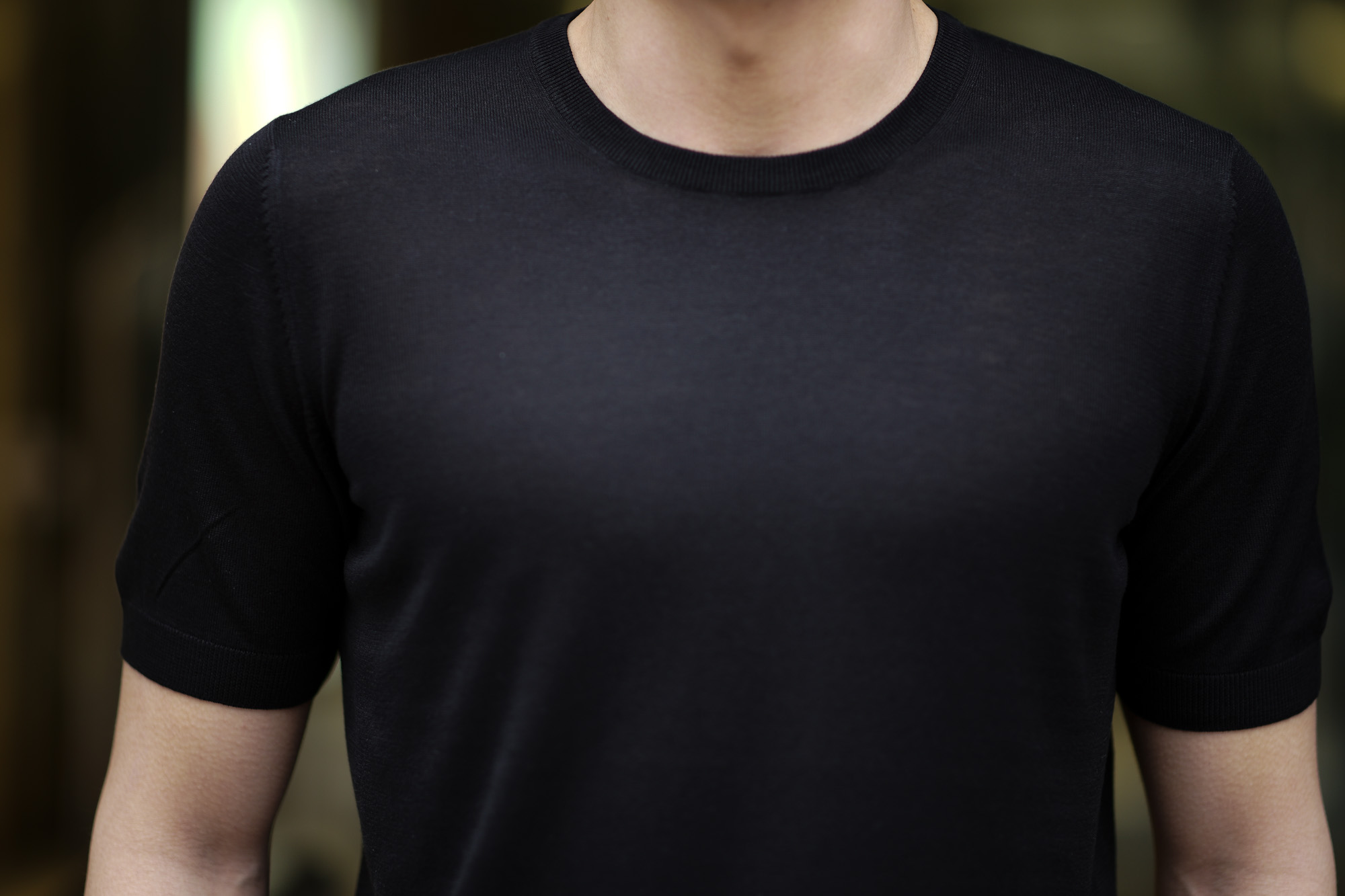 Gran Sasso (グランサッソ) Silk Knit T-shirt (シルクニット Tシャツ) SETA (シルク 100%) ショートスリーブ シルク ニット Tシャツ BLACK (ブラック・099)　made in italy (イタリア製) 2020 春夏新作  gransasso 愛知 名古屋 altoediritto アルトエデリット