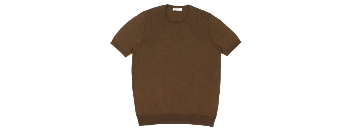 Gran Sasso (グランサッソ) Silk Knit T-shirt (シルクニット Tシャツ) SETA (シルク 100%) ショートスリーブ シルク ニット Tシャツ GOLD (ゴールド・170)　made in italy (イタリア製) 2020 春夏新作 gransasso 愛知 名古屋 altoediritto アルトエデリット