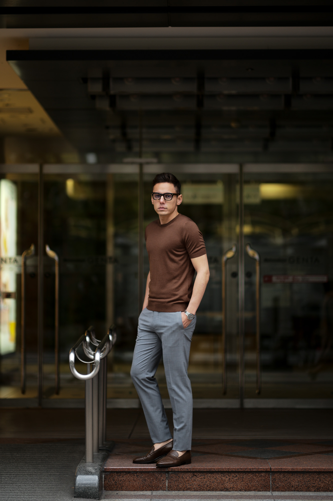 Gran Sasso (グランサッソ) Silk Knit T-shirt (シルクニット Tシャツ) SETA (シルク 100%) ショートスリーブ シルク ニット Tシャツ GOLD (ゴールド・170)　made in italy (イタリア製) 2020 春夏新作 gransasso 愛知 名古屋 altoediritto アルトエデリット