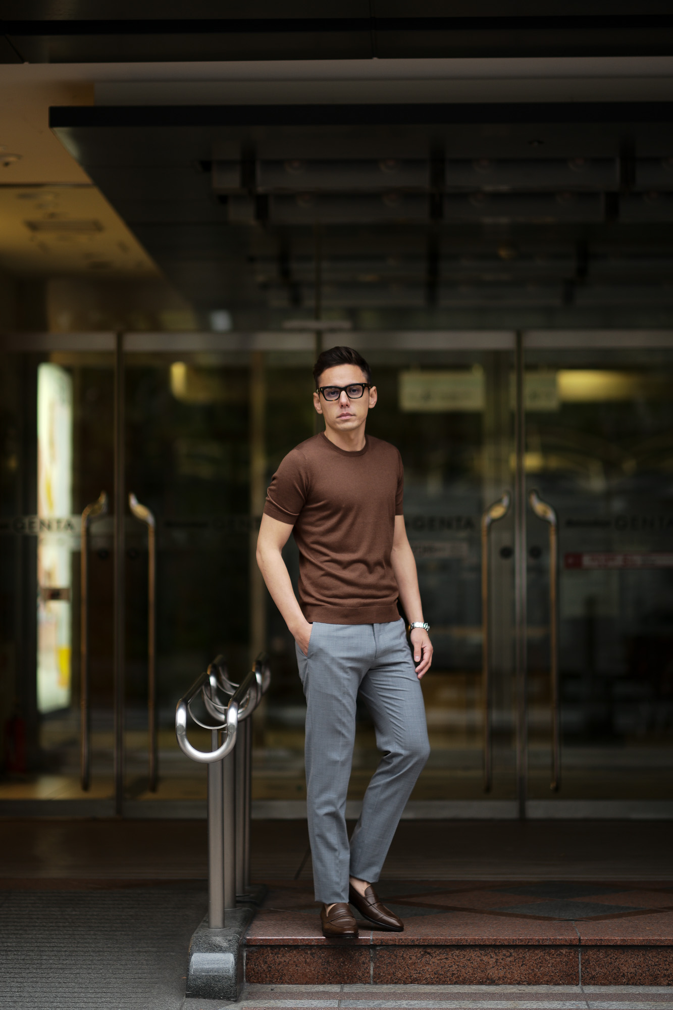 Gran Sasso (グランサッソ) Silk Knit T-shirt (シルクニット Tシャツ) SETA (シルク 100%) ショートスリーブ シルク ニット Tシャツ GOLD (ゴールド・170)　made in italy (イタリア製) 2020 春夏新作 gransasso 愛知 名古屋 altoediritto アルトエデリット