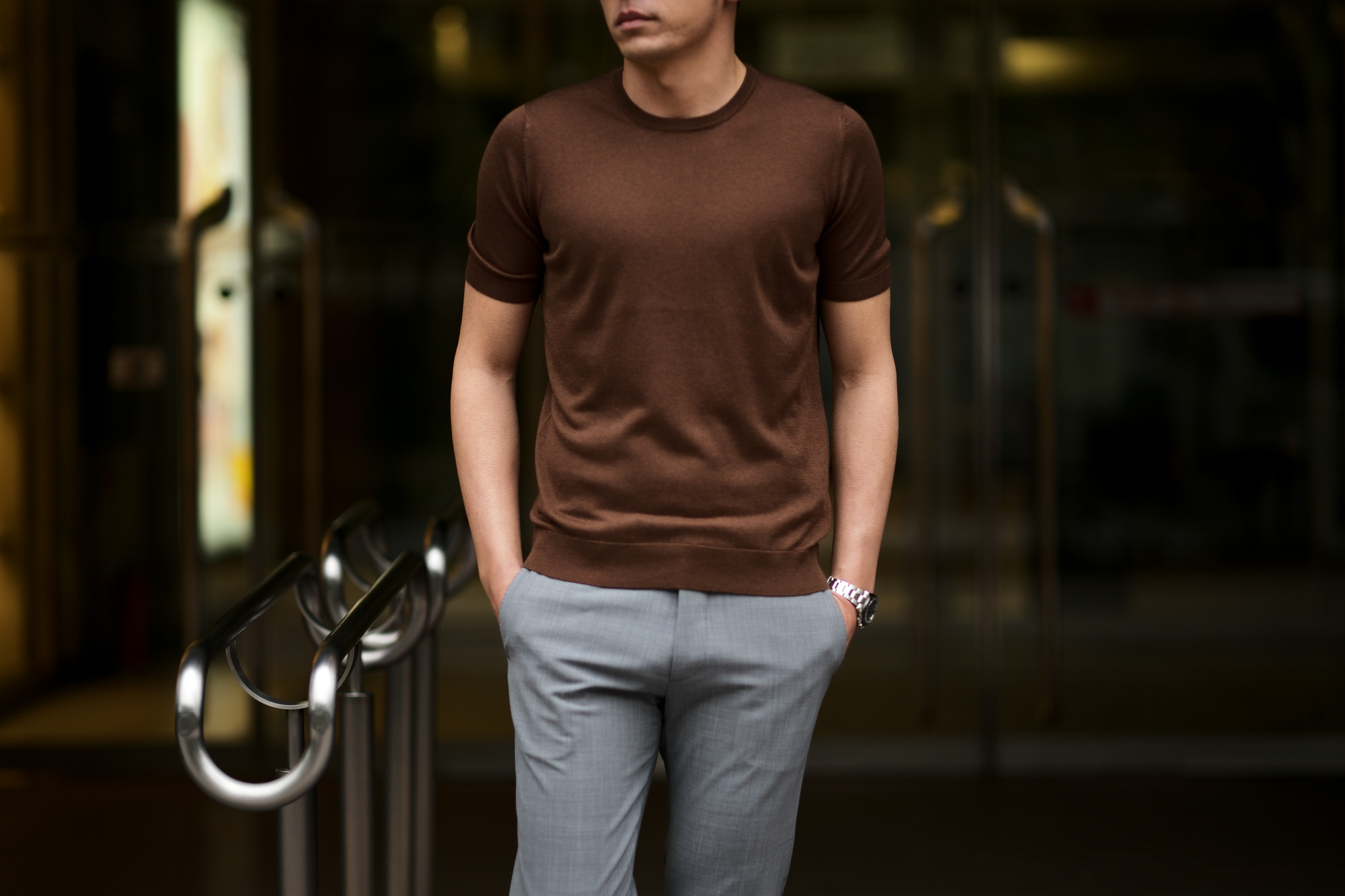 Gran Sasso (グランサッソ) Silk Knit T-shirt (シルクニット Tシャツ) SETA (シルク 100%) ショートスリーブ シルク ニット Tシャツ GOLD (ゴールド・170)　made in italy (イタリア製) 2020 春夏新作 gransasso 愛知 名古屋 altoediritto アルトエデリット