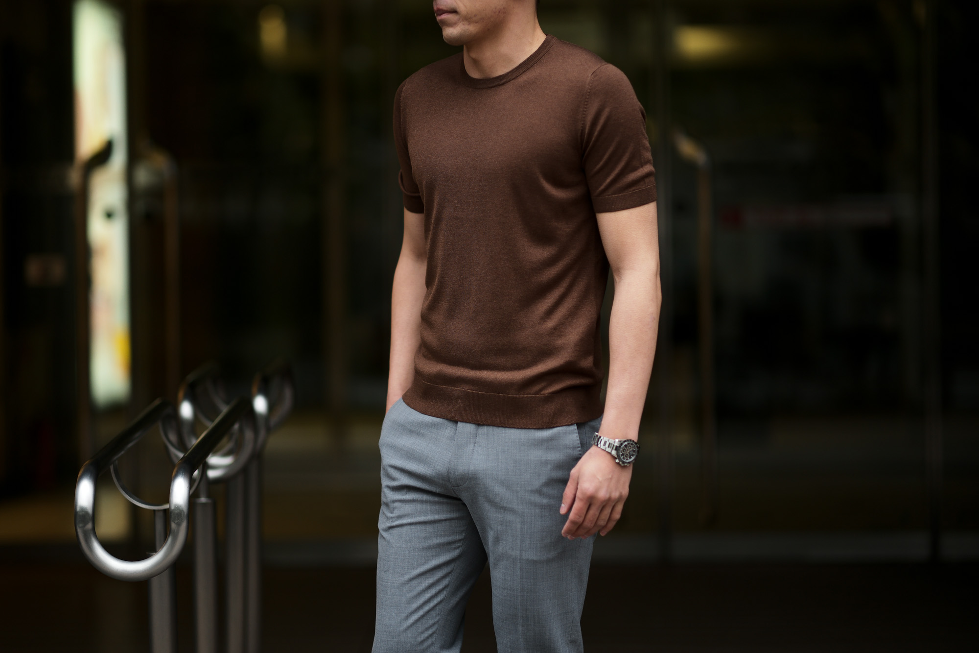 Gran Sasso (グランサッソ) Silk Knit T-shirt (シルクニット Tシャツ) SETA (シルク 100%) ショートスリーブ シルク ニット Tシャツ GOLD (ゴールド・170)　made in italy (イタリア製) 2020 春夏新作 gransasso 愛知 名古屋 altoediritto アルトエデリット