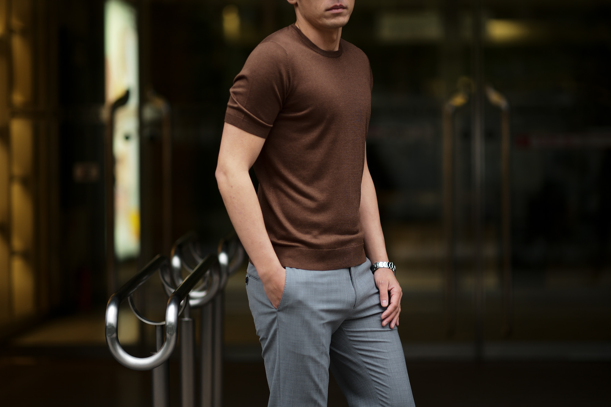 Gran Sasso (グランサッソ) Silk Knit T-shirt (シルクニット Tシャツ) SETA (シルク 100%) ショートスリーブ シルク ニット Tシャツ GOLD (ゴールド・170)　made in italy (イタリア製) 2020 春夏新作 gransasso 愛知 名古屋 altoediritto アルトエデリット