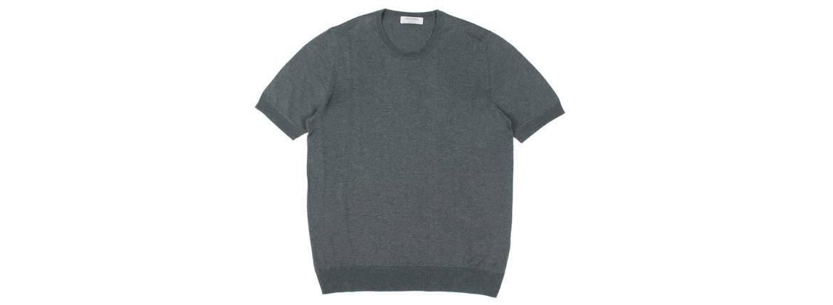 Gran Sasso (グランサッソ) Silk Knit T-shirt (シルクニット Tシャツ) SETA (シルク 100%) ショートスリーブ シルク ニット Tシャツ GREY (グレー・097)　made in italy (イタリア製) 2020 春夏新作 gransasso 愛知 名古屋 altoediritto アルトエデリット