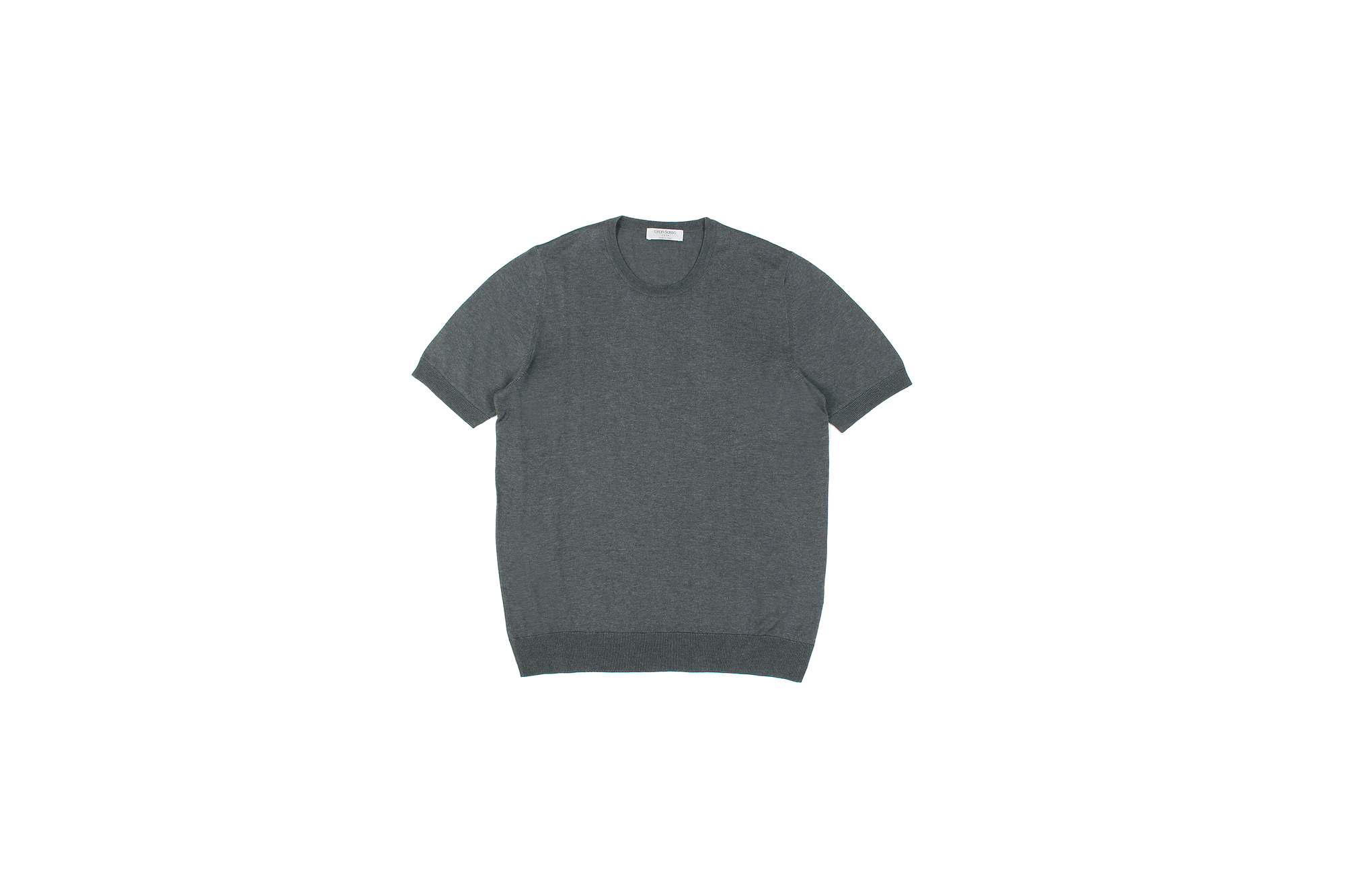 Gran Sasso (グランサッソ) Silk Knit T-shirt (シルクニット Tシャツ) SETA (シルク 100%) ショートスリーブ シルク ニット Tシャツ GREY (グレー・097)　made in italy (イタリア製) 2020 春夏新作 gransasso 愛知 名古屋 altoediritto アルトエデリット