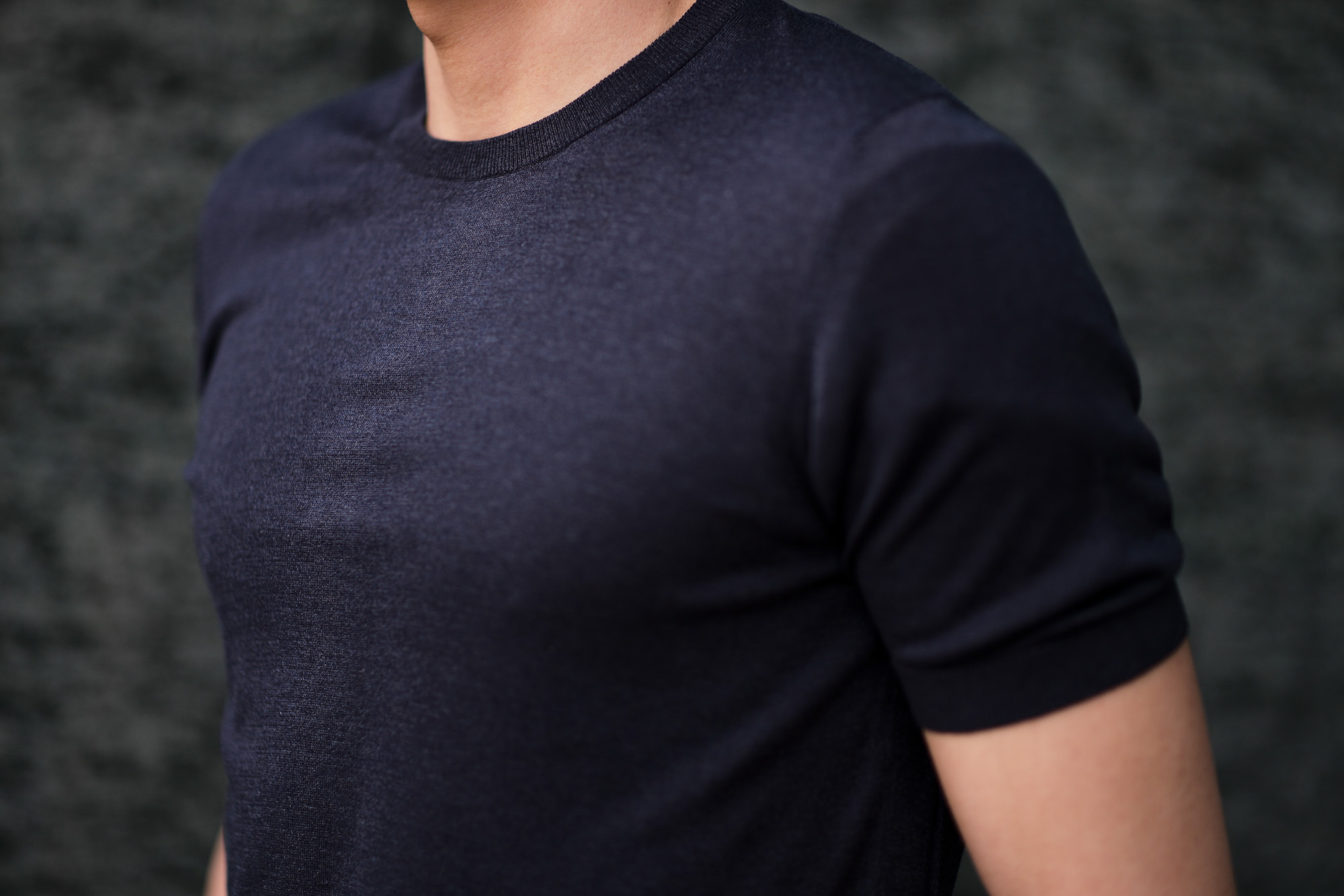 Gran Sasso (グランサッソ) Silk Knit T-shirt (シルクニット Tシャツ) SETA (シルク 100%) ショートスリーブ シルク ニット Tシャツ NAVY (ネイビー・597) made in italy (イタリア製) 2020 春夏新作  gransasso 愛知 名古屋 altoediritto アルトエデリット
