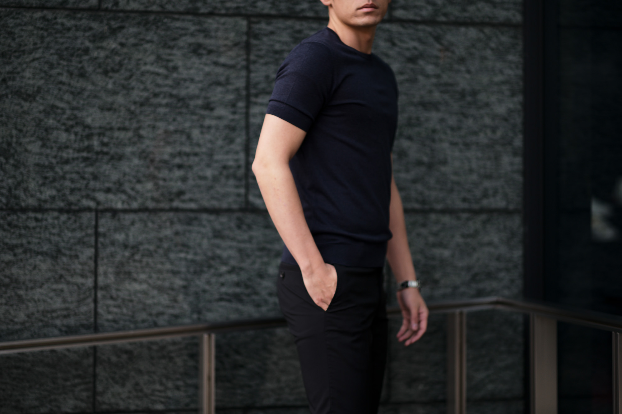 Gran Sasso (グランサッソ) Silk Knit T-shirt (シルクニット Tシャツ) SETA (シルク 100%) ショートスリーブ シルク ニット Tシャツ NAVY (ネイビー・597) made in italy (イタリア製) 2020 春夏新作  gransasso 愛知 名古屋 altoediritto アルトエデリット