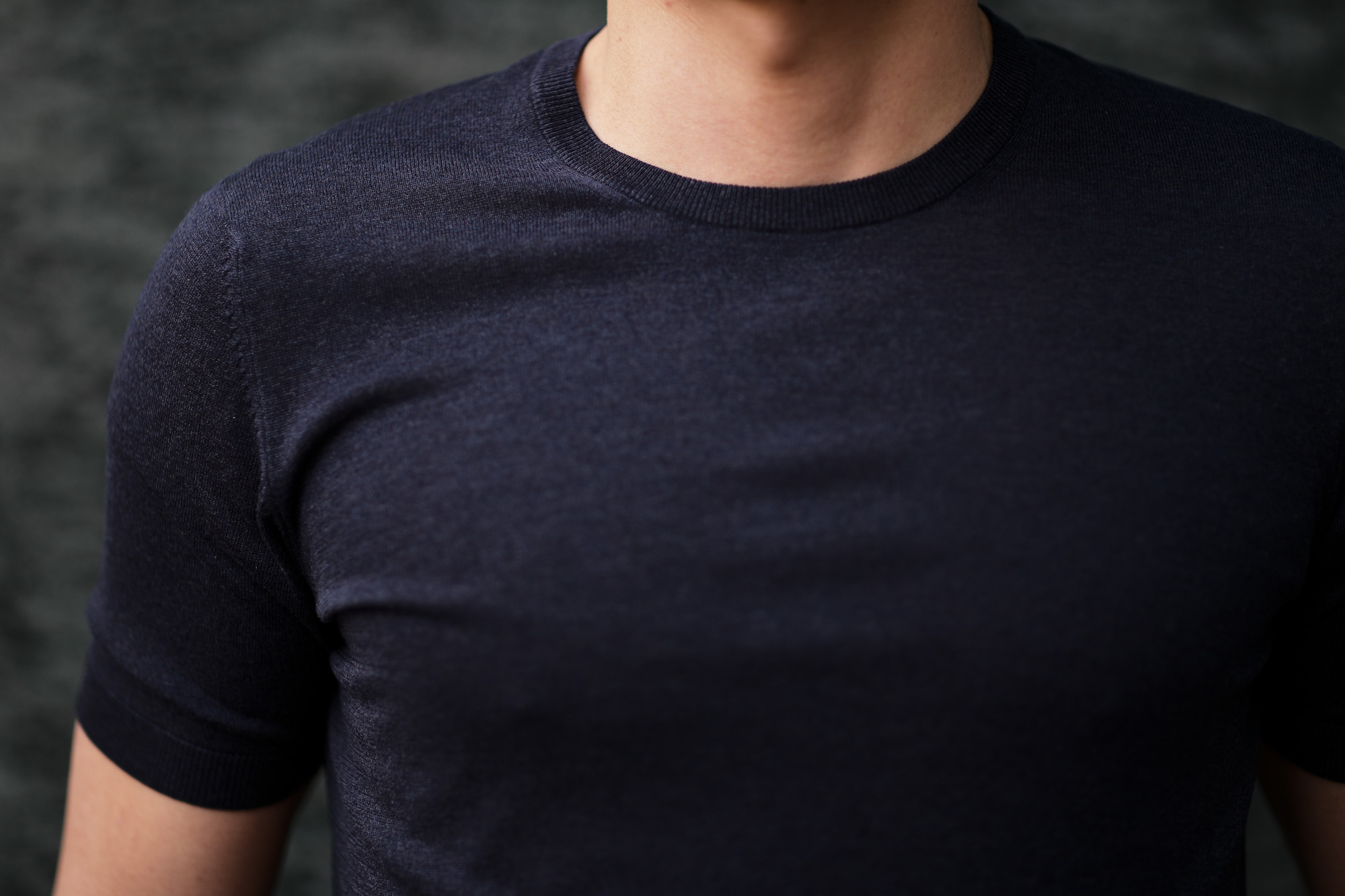 Gran Sasso (グランサッソ) Silk Knit T-shirt (シルクニット Tシャツ) SETA (シルク 100%) ショートスリーブ シルク ニット Tシャツ NAVY (ネイビー・597) made in italy (イタリア製) 2020 春夏新作  gransasso 愛知 名古屋 altoediritto アルトエデリット