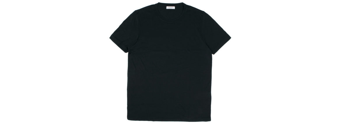 Gran Sasso (グランサッソ) Silk T-shirt (シルク Tシャツ) SETA (シルク 100%) ショートスリーブ シルク Tシャツ BLACK (ブラック・303) made in italy (イタリア製) 2020 春夏新作  【入荷しました】【フリー分発売開始】のイメージ