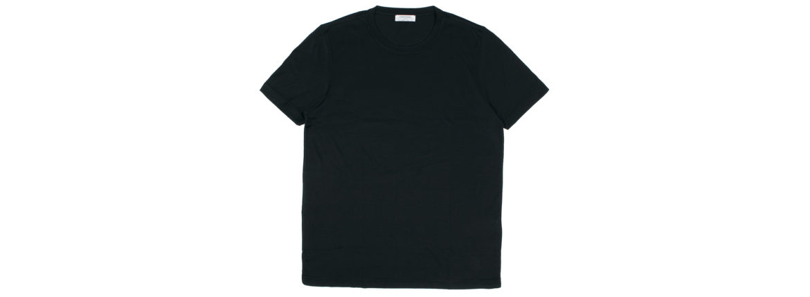 Gran Sasso (グランサッソ) Silk T-shirt (シルク Tシャツ) SETA (シルク 100%) ショートスリーブ シルク Tシャツ BLACK (ブラック・303) made in italy (イタリア製) 2020 春夏新作 愛知 名古屋 altoediritto アルトエデリット