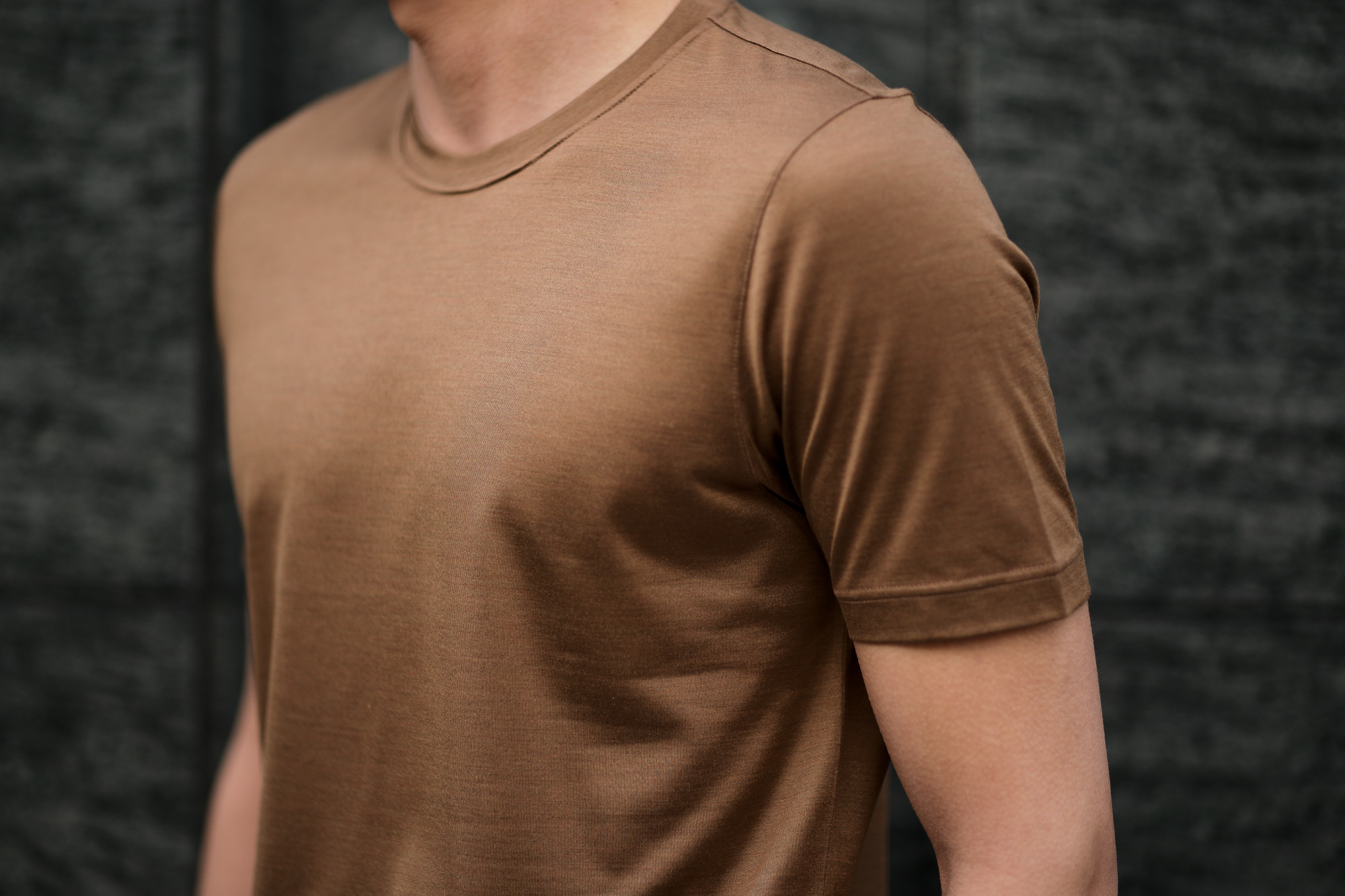 Gran Sasso (グランサッソ) Silk T-shirt (シルク Tシャツ) SETA (シルク 100%) ショートスリーブ シルク Tシャツ GOLD (ゴールド・160) made in italy (イタリア製) 2020 春夏新作  愛知 名古屋 altoediritto アルトエデリット