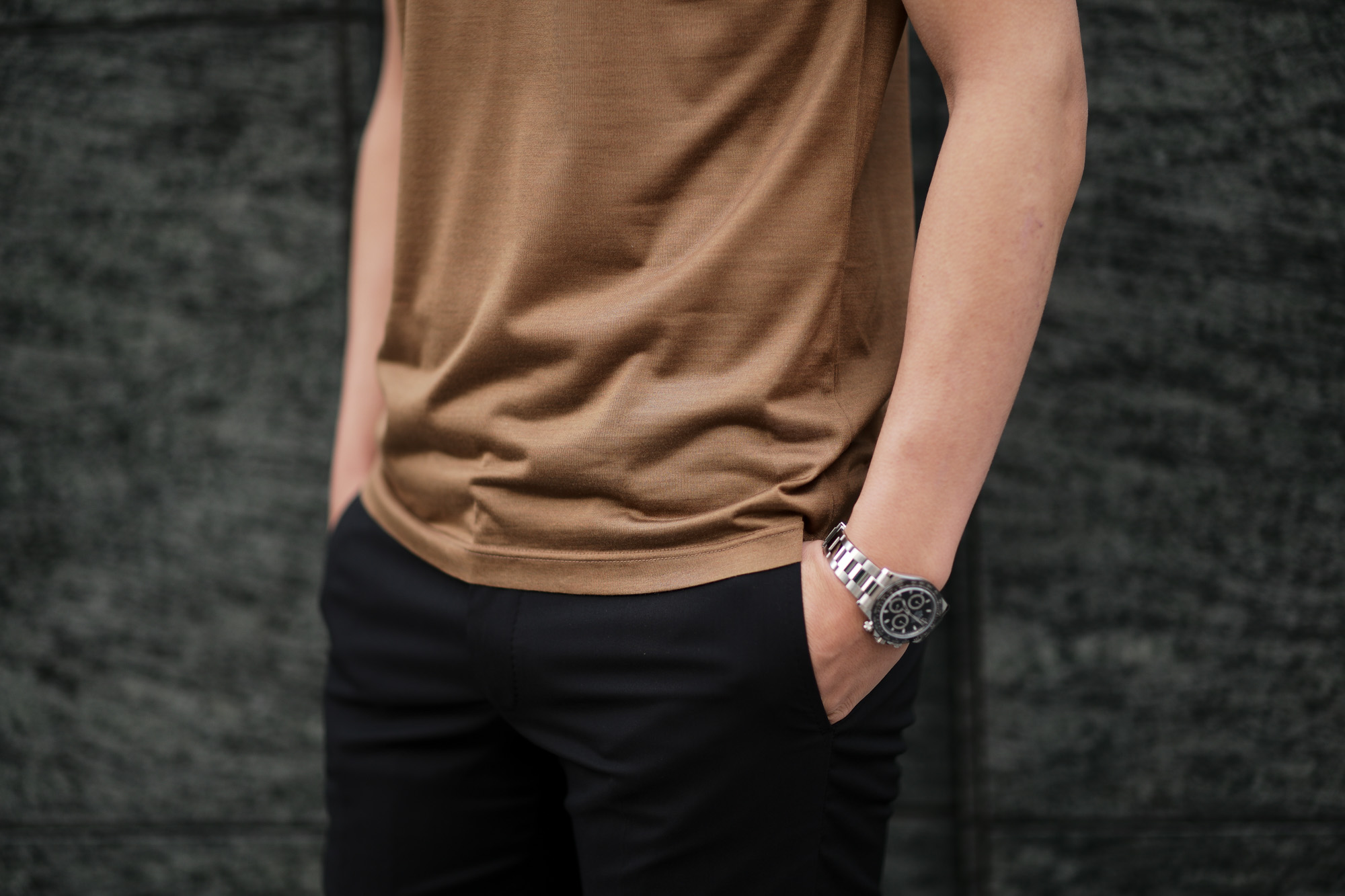 Gran Sasso (グランサッソ) Silk T-shirt (シルク Tシャツ) SETA (シルク 100%) ショートスリーブ シルク Tシャツ GOLD (ゴールド・160) made in italy (イタリア製) 2020 春夏新作  愛知 名古屋 altoediritto アルトエデリット