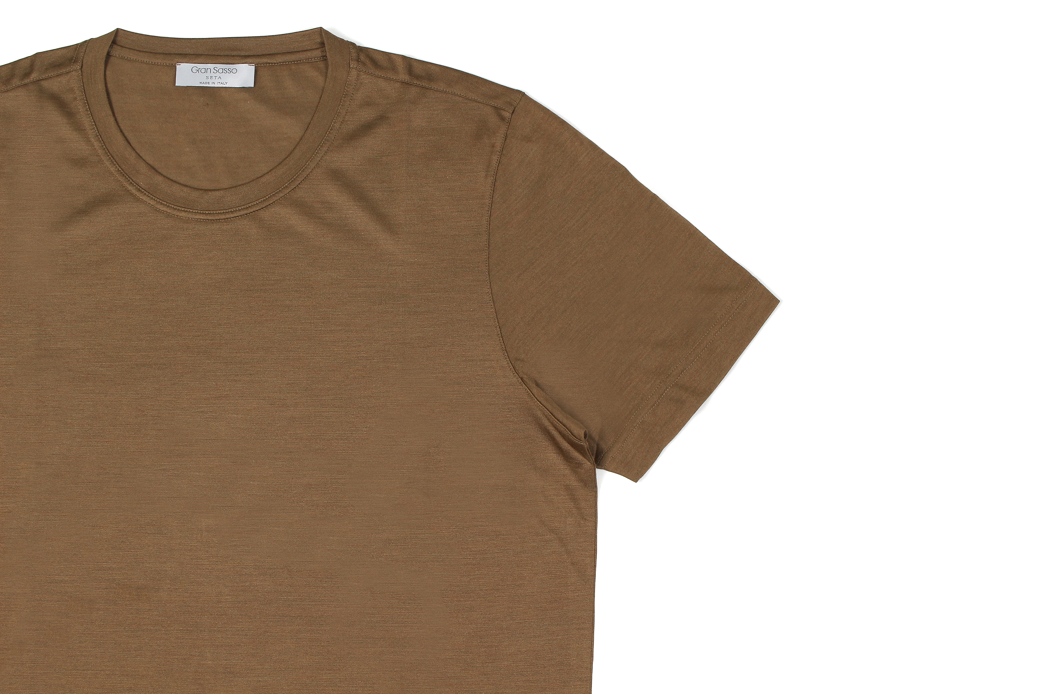 Gran Sasso (グランサッソ) Silk T-shirt (シルク Tシャツ) SETA (シルク 100%) ショートスリーブ シルク Tシャツ GOLD (ゴールド・160) made in italy (イタリア製) 2020 春夏新作 愛知 名古屋 altoediritto アルトエデリット