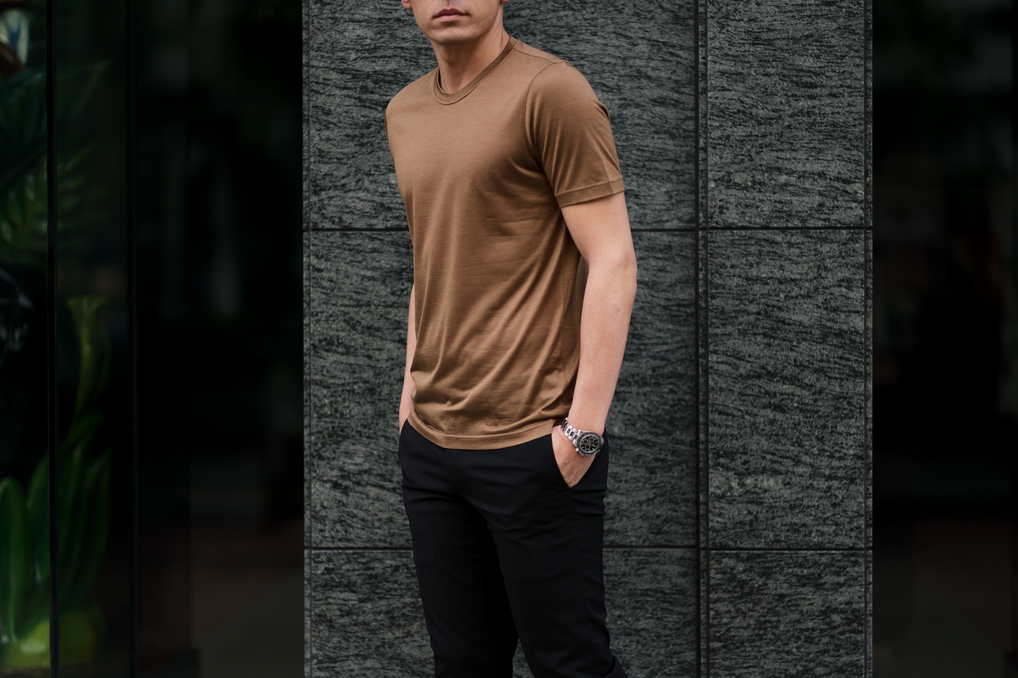 Gran Sasso (グランサッソ) Silk T-shirt (シルク Tシャツ) SETA (シルク 100%) ショートスリーブ シルク Tシャツ GOLD (ゴールド・160) made in italy (イタリア製) 2020 春夏新作  愛知 名古屋 altoediritto アルトエデリット