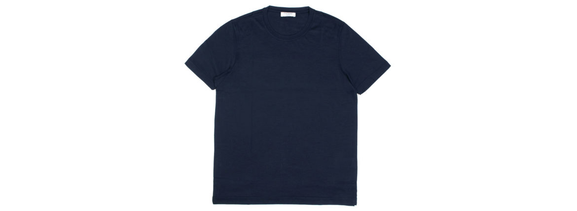 Gran Sasso (グランサッソ) Silk T-shirt (シルク Tシャツ) SETA (シルク 100%) ショートスリーブ シルク Tシャツ NAVY (ネイビー・308) made in italy (イタリア製) 2020 春夏新作 愛知 名古屋 altoediritto アルトエデリット