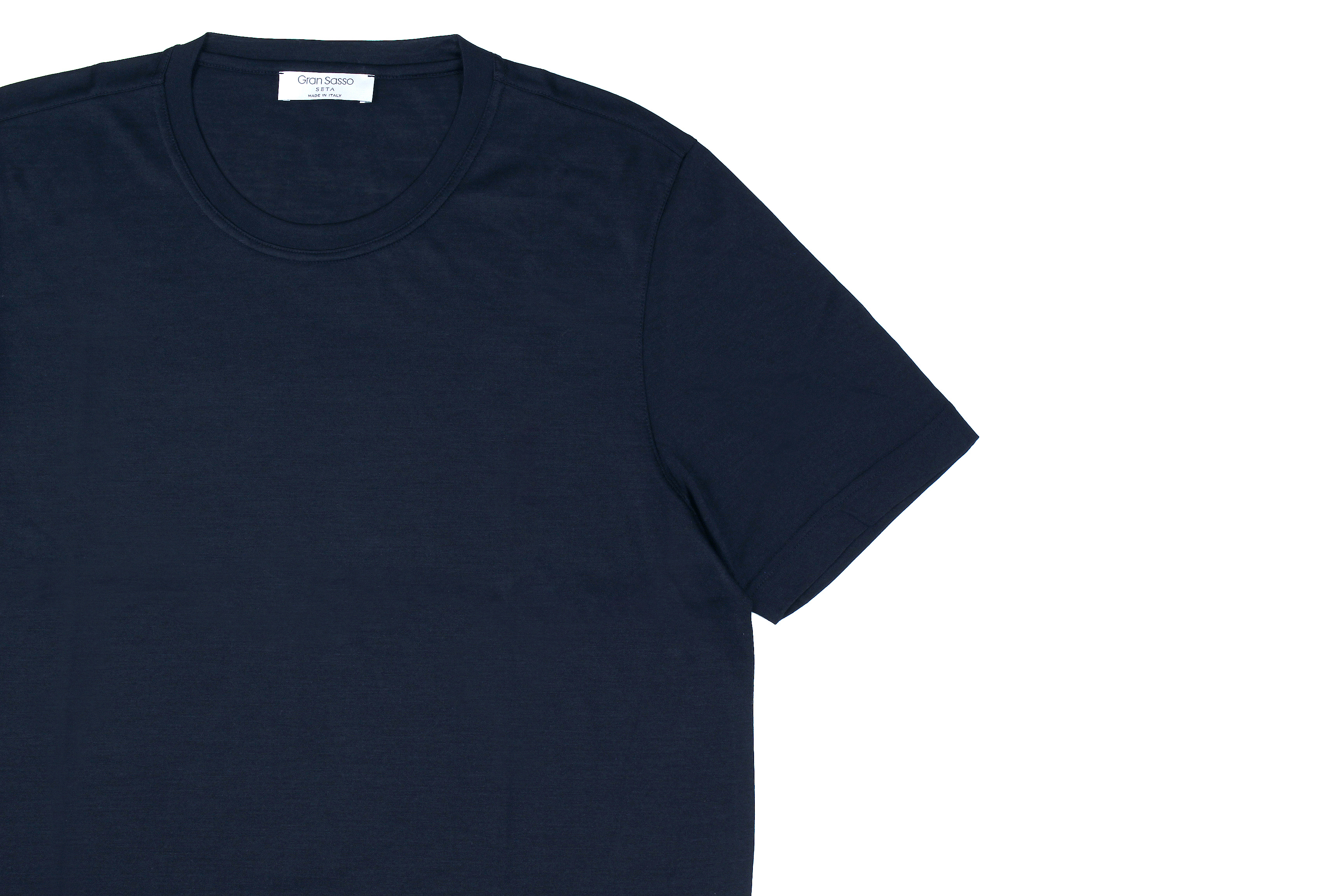 Gran Sasso (グランサッソ) Silk T-shirt (シルク Tシャツ) SETA (シルク 100%) ショートスリーブ シルク Tシャツ NAVY (ネイビー・308) made in italy (イタリア製) 2020 春夏新作 愛知 名古屋 altoediritto アルトエデリット