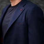 ISAIA (イザイア) POMPEI (ポンペイ) ウールシルク ホップサック サマー ジャケット NAVY (ネイビー・810) Made in italy (イタリア製) 2020 春夏新作のイメージ