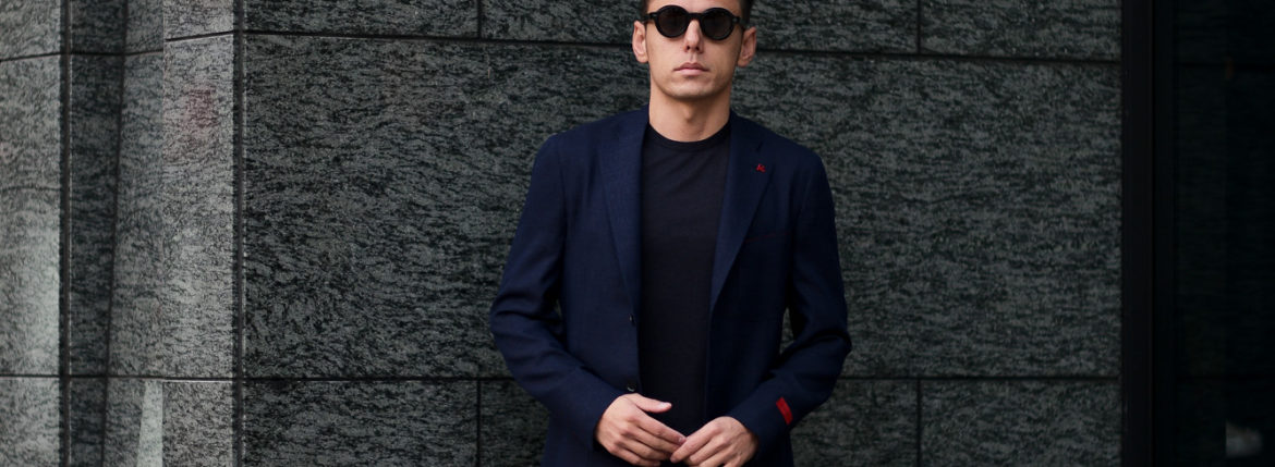 ISAIA (イザイア) POMPEI (ポンペイ) ウールシルク ホップサック サマー ジャケット NAVY (ネイビー・810) Made in italy (イタリア製) 2020 春夏新作 愛知 名古屋 altoediritto アルトエデリット