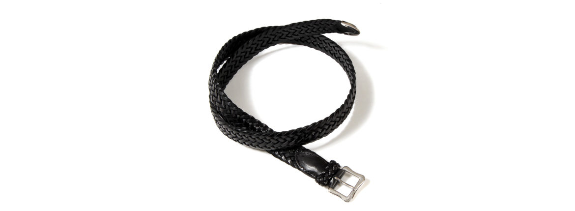 J&M DAVIDSON (ジェイアンドエムデヴィッドソン) ENVELOPE BUCKLE TIP END PLAITED BELT 25MM (エンベロープバックルチップエンドプレーテッドベルト 25mm) 47461 COWHIDE LEATHER (カウハイドレザー) プンターレ メッシュベルト BLACK (ブラック・999) Made in italy (イタリア製) 2020 春夏新作 愛知 名古屋 Alto e Diritto アルト エ デリット jmdavidson ジェイエムデヴィッドソン ベルト メッシュ