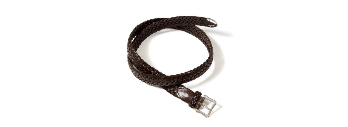 J&M DAVIDSON (ジェイアンドエムデヴィッドソン) ENVELOPE BUCKLE TIP END PLAITED BELT 25MM (エンベロープバックルチップエンドプレーテッドベルト 25mm) 47461SP COWHIDE LEATHER (カウハイドレザー) プンターレ メッシュベルト HAVANA (ハバナ・650) Made in italy (イタリア製) 2020 春夏新作 愛知 名古屋 Alto e Diritto アルト エ デリット jmdavidson ジェイエムデヴィッドソン ベルト メッシュ