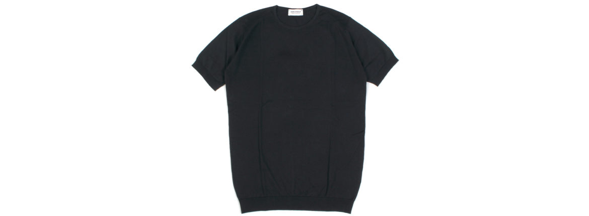 JOHN SMEDLEY(ジョンスメドレー) BELDEN (ベルデン) SEA ISLAND COTTON (シーアイランドコットン) ショートスリーブ コットンニット Tシャツ BLACK (ブラック) Made in England (イギリス製) 2020 春夏新作 愛知 名古屋 altoediritto アルトエデリット