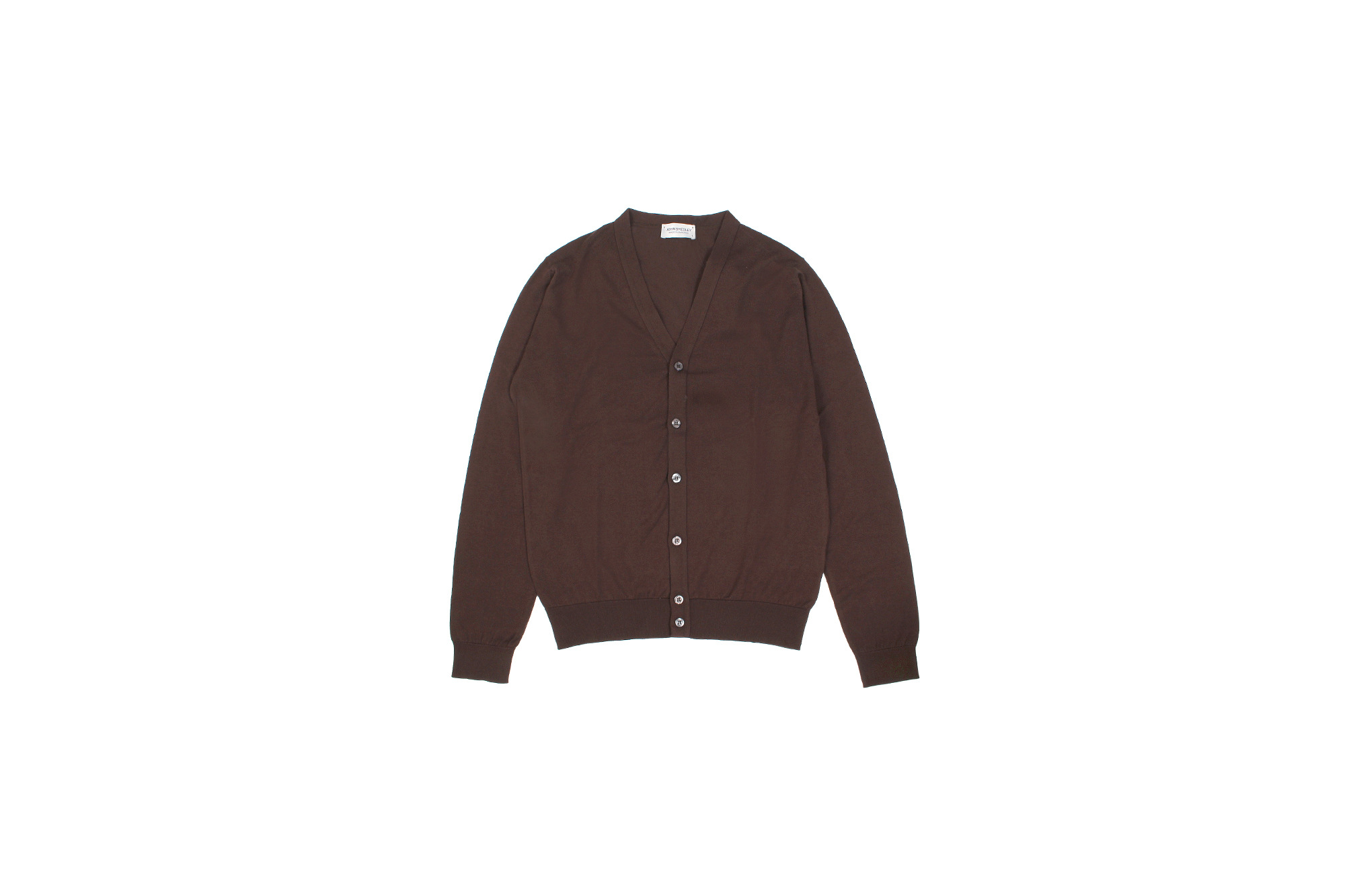 JOHN SMEDLEY(ジョンスメドレー) MODENA (モデナ) SEA ISLAND COTTON (シーアイランドコットン) コットンニット Vネック カーディガン COFFEE BEAN (コーヒービーン) Made in England (イギリス製) 2020 春夏新作 altoediritto アルトエデリット 愛知 名古屋