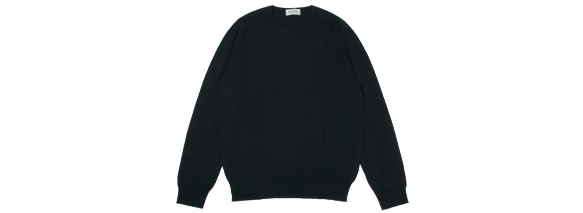 JOHN SMEDLEY(ジョンスメドレー) PONZA (ポンツァ) SEA ISLAND COTTON (シーアイランドコットン) コットンニット セーター BLACK (ブラック) Made in England (イギリス製) 2020 春夏新作 johnsmedley 愛知 名古屋 altoediritto アルトエデリット