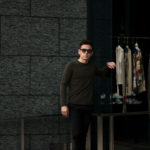 lucien pellat-finet(ルシアン ペラフィネ) Cashmere Crew Neck Sweater カシミア クルーネック セーター LODEN (オリーブ) made in scotland (スコットランド製) 2020 春夏新作のイメージ