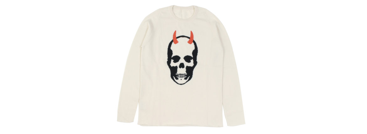 lucien pellat-finet Skull Knit ルシアンペラフィネ スカルニット セーター カシミヤ混 髑髏 オリーブ サイズXS【220608】【-A】【me04】