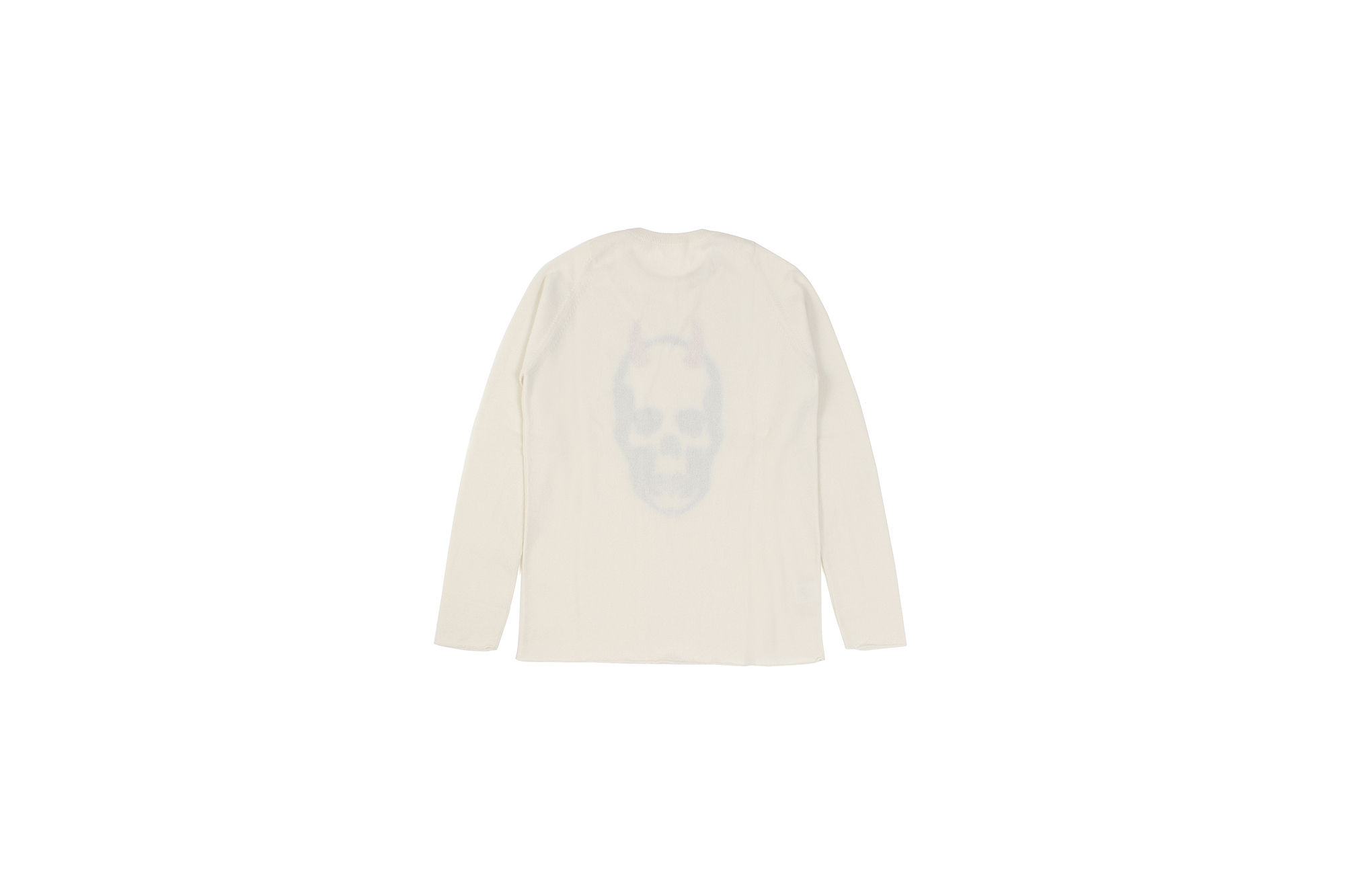 lucien pellat-finet(ルシアン ペラフィネ) Horn Skull Cashmere Sweater (ホーン スカル カシミア セーター) インターシャ カシミア スカル セーター NIVEOUS × BLACK (ホワイト × ブラック) made in scotland (スコットランド製) 2020 春夏新作 愛知 名古屋 altoediritto アルトエデリット