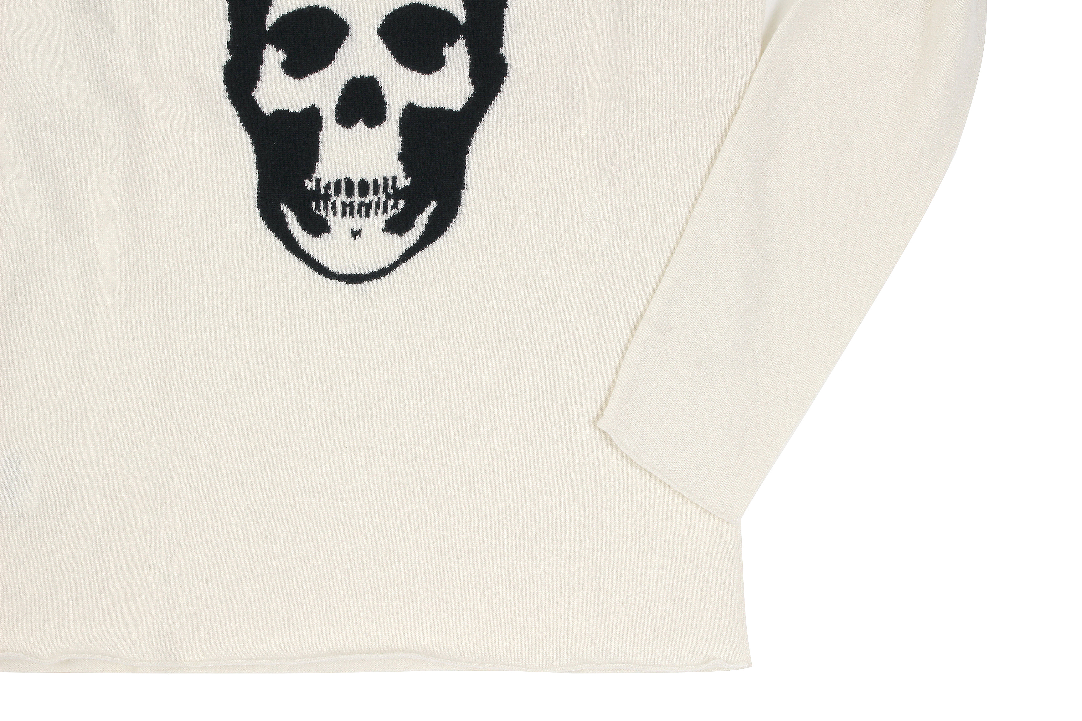 lucien pellat-finet(ルシアン ペラフィネ) Horn Skull Cashmere Sweater (ホーン スカル カシミア セーター) インターシャ カシミア スカル セーター NIVEOUS × BLACK (ホワイト × ブラック) made in scotland (スコットランド製) 2020 春夏新作 愛知 名古屋 altoediritto アルトエデリット