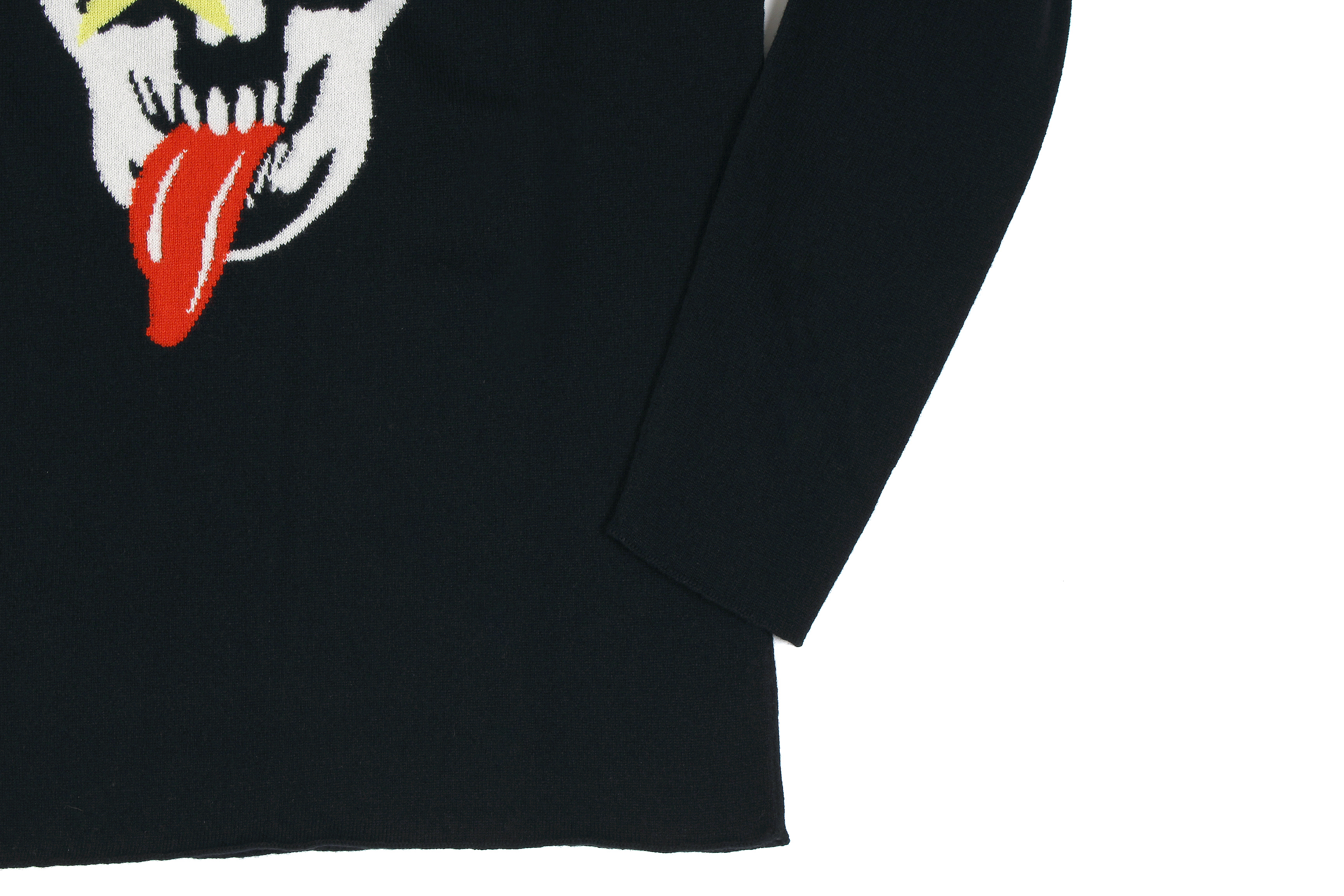 lucien pellat-finet(ルシアン ペラフィネ) KISS Skull Tongue Cashmere Sweater (キッス スカル タン カシミア セーター) インターシャ カシミア スカル セーター BLACK × NIVEOUS (ブラック × ホワイト) made in scotland (スコットランド製) 2020 春夏新作 愛知 名古屋 altoediritto アルトエデリット