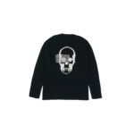 lucien pellat-finet(ルシアン ペラフィネ) Skull Camera Cashmere Sweater (スカル カメラ カシミア セーター) インターシャ カシミア スカル セーター BLACK × NIVEOUS (ブラック × ホワイト) made in scotland (スコットランド製) 2020 春夏新作のイメージ