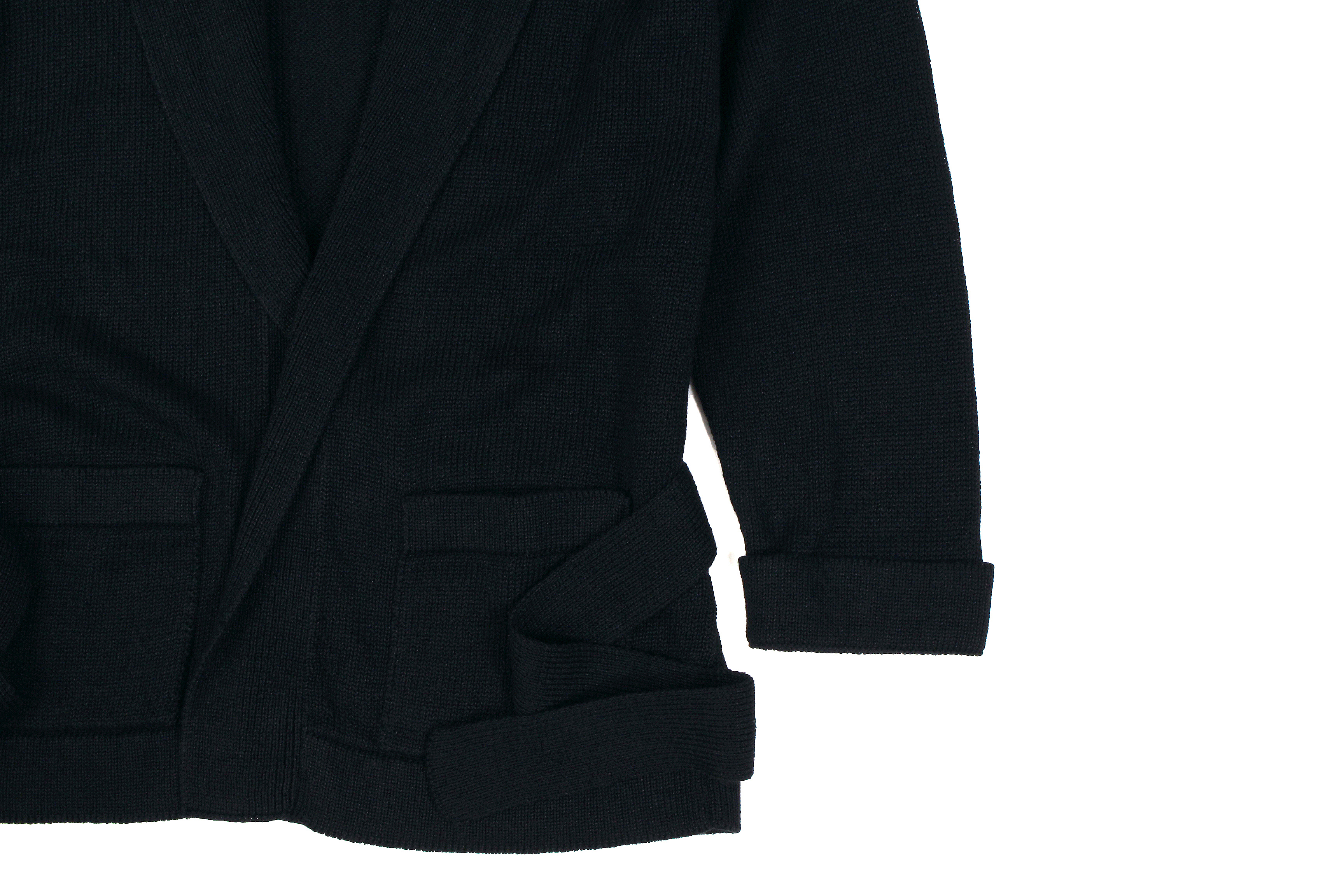 Settefili Cashmere (セッテフィーリ カシミア) Belted Shawl Collar Cardigan (ベルテッド ショールカラー カーディガン) リネンコットン ニット カーディガン BLACK (ブラック・MA12) made in italy (イタリア製)  2020 春夏新作 愛知 名古屋 altoediritto アルトエデリット