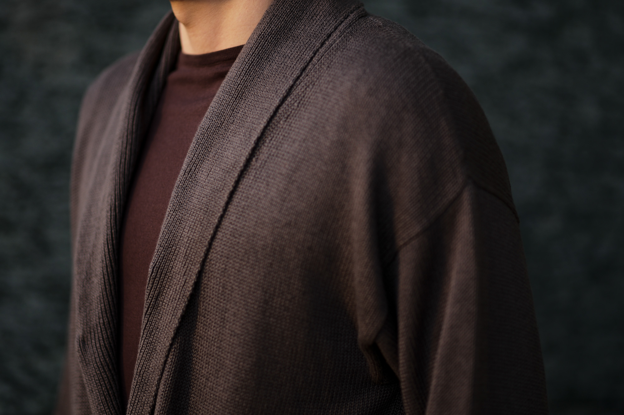 Settefili Cashmere(セッテフィーリ カシミア) Belted Shawl Collar Cardigan (ベルテッド ショールカラー カーディガン) リネンコットン ニット カーディガン BROWN (ブラウン・MA20) made in italy (イタリア製) 2020 春夏新作 愛知 名古屋 altoediritto アルトエデリット