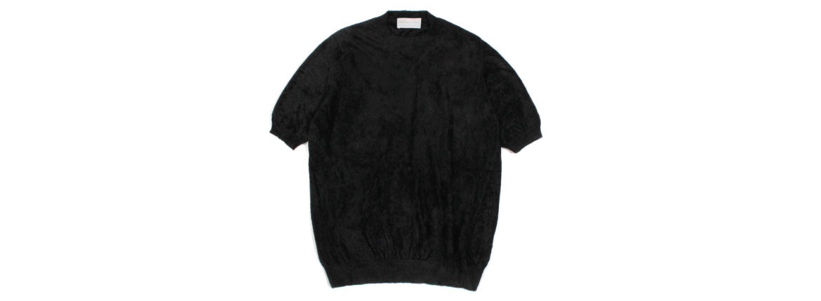 Settefili Cashmere (セッテフィーリ カシミア) Pile Knit T-shirt パイルニットTシャツ BLACK (ブラック・GD03) made in italy (イタリア製) 2020 春夏新作 愛知 名古屋 altoediritto アルトエデリット