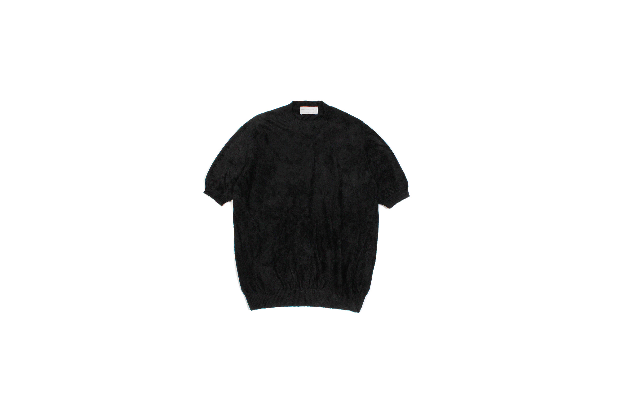 Settefili Cashmere (セッテフィーリ カシミア) Pile Knit T-shirt パイルニットTシャツ BLACK (ブラック・GD03) made in italy (イタリア製) 2020 春夏新作 愛知 名古屋 altoediritto アルトエデリット