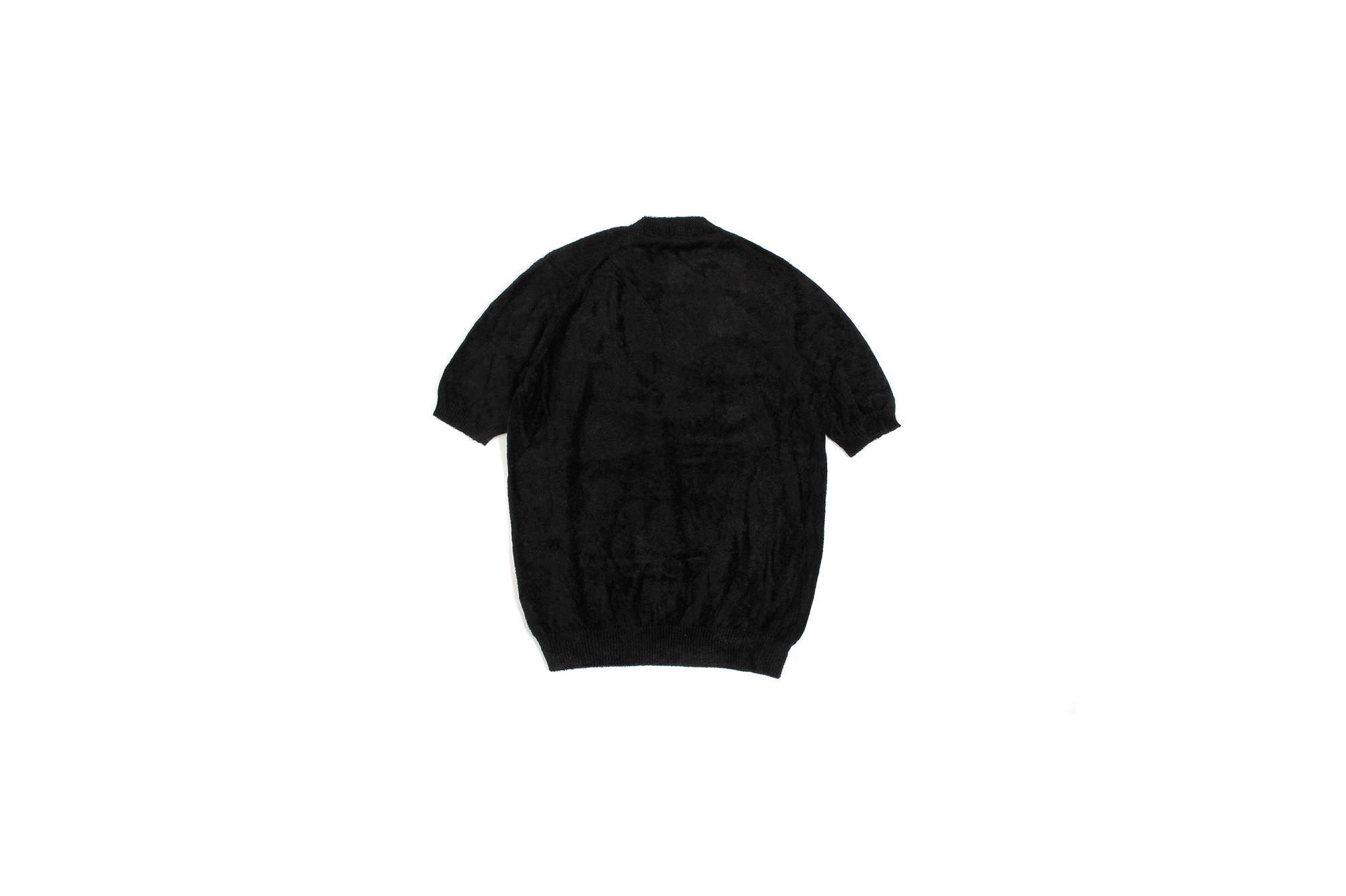 Settefili Cashmere (セッテフィーリ カシミア) Pile Knit T-shirt パイルニットTシャツ BLACK (ブラック・GD03) made in italy (イタリア製) 2020 春夏新作 愛知 名古屋 altoediritto アルトエデリット