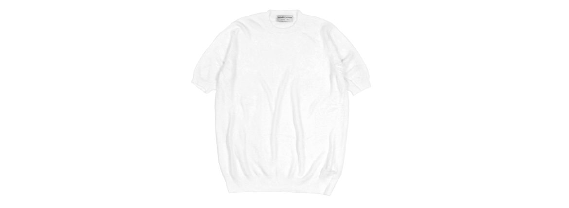 Settefili Cashmere (セッテフィーリ カシミア) Pile Knit T-shirt パイルニットTシャツ WHITE (ホワイト・GD01) made in italy (イタリア製) 2020 春夏新作 愛知 名古屋 altoediritto アルトエデリット