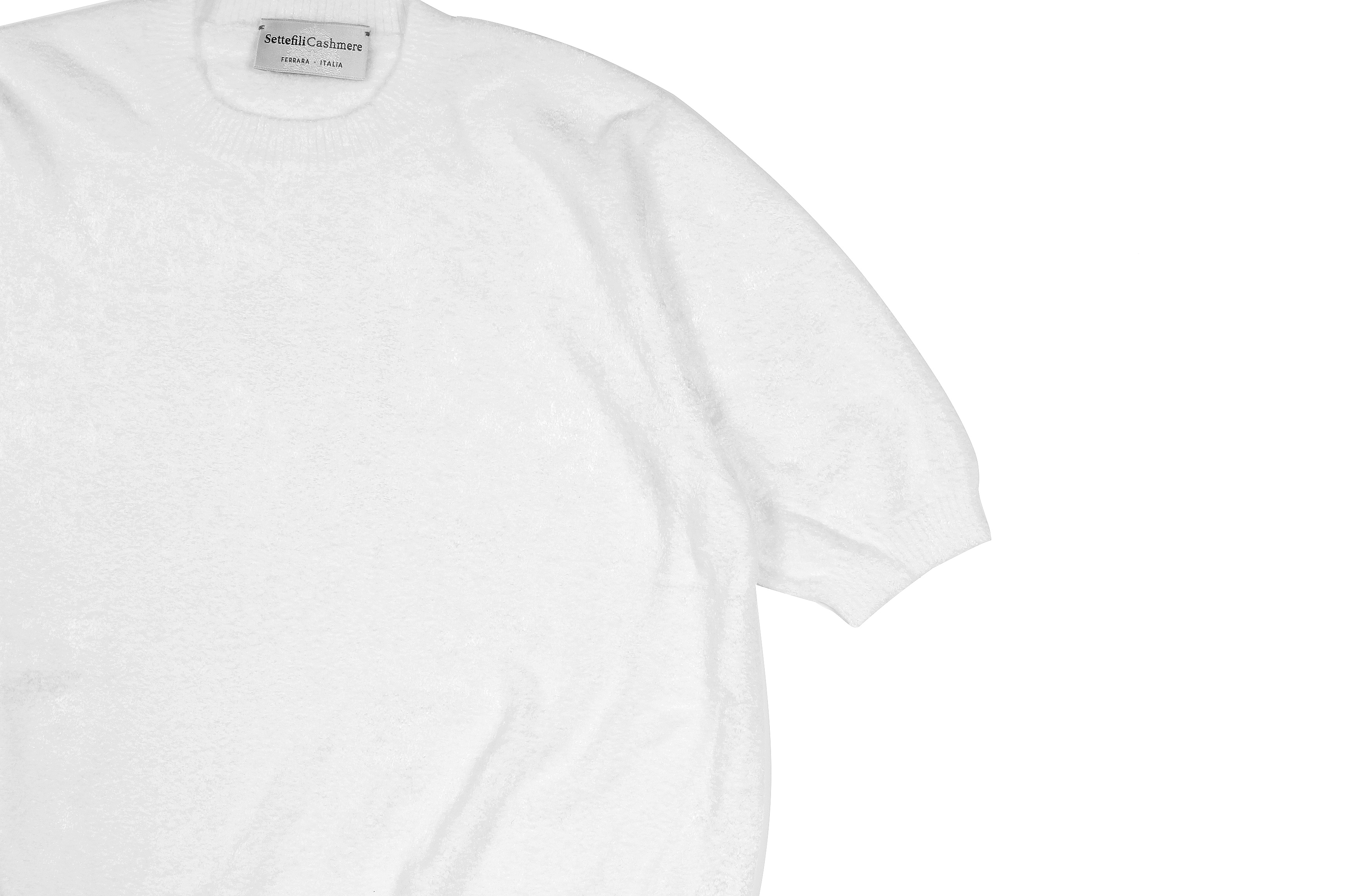 Settefili Cashmere (セッテフィーリ カシミア) Pile Knit T-shirt パイルニットTシャツ WHITE (ホワイト・GD01) made in italy (イタリア製) 2020 春夏新作 愛知 名古屋 altoediritto アルトエデリット