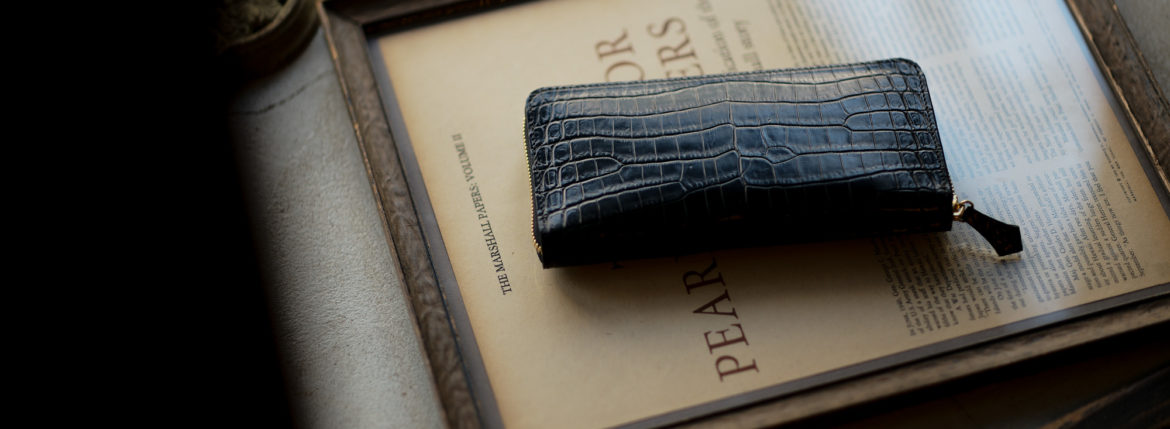 Cisei × 山本製鞄 (シセイ × 山本製鞄) Crocodile Long Wallet (クロコダイル ロング ウォレット) Nile Crocodile Leather (ワニ革) ナイル クロコダイル ウォレット 長財布 BLACK(ブラック) Made in Japan (日本製) 2020 cisei yamamotoseiho トートバック クロコ 愛知 名古屋 Alto e Diritto アルト エ デリット