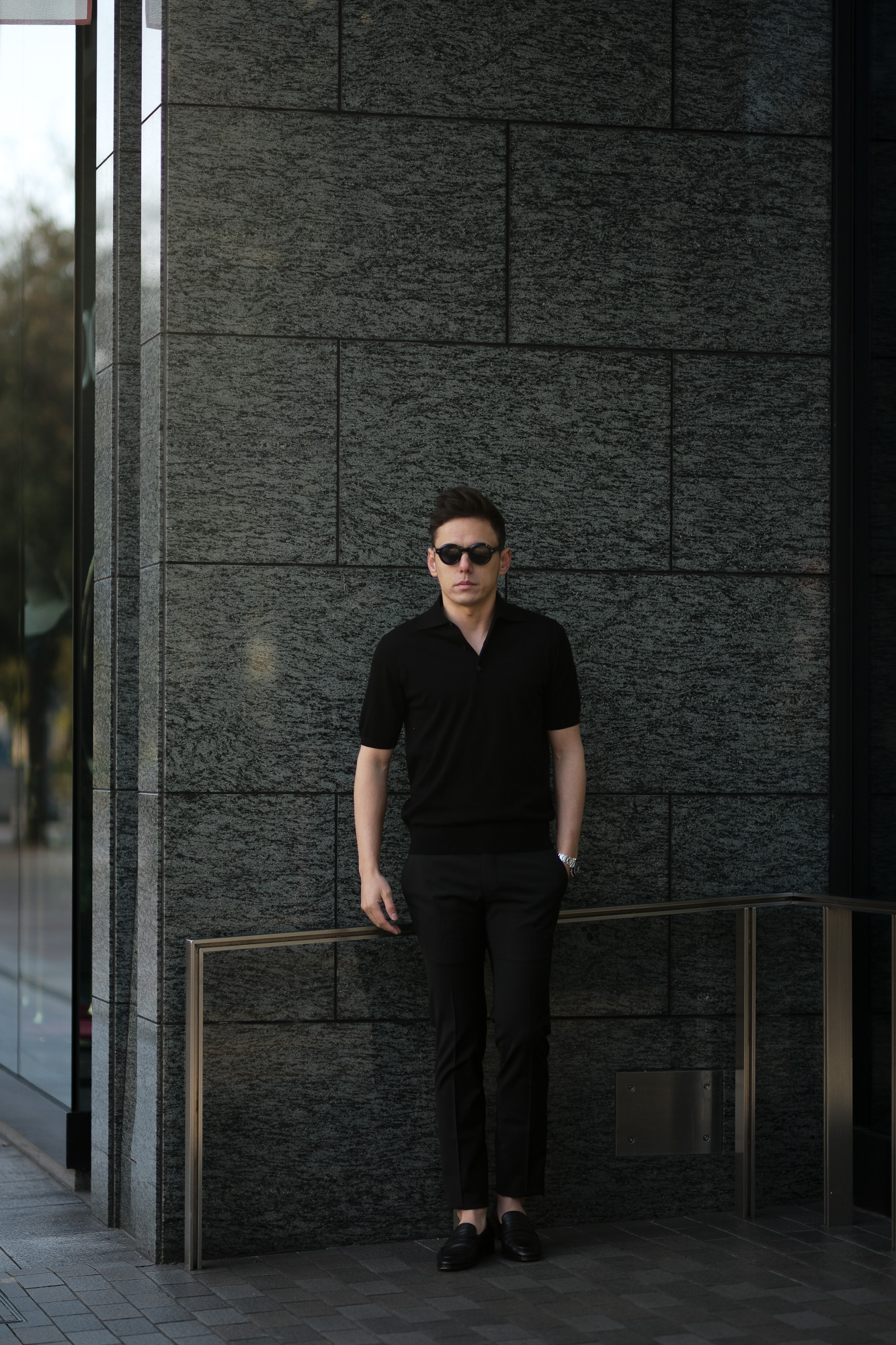 Cruciani(クルチアーニ) 33G Knit Polo Shirt 33ゲージ コットン ニット ポロシャツ BLACK (ブラック・Z0048) made in italy (イタリア製) 2020 春夏新作 愛知 名古屋 altoediritto アルトエデリット