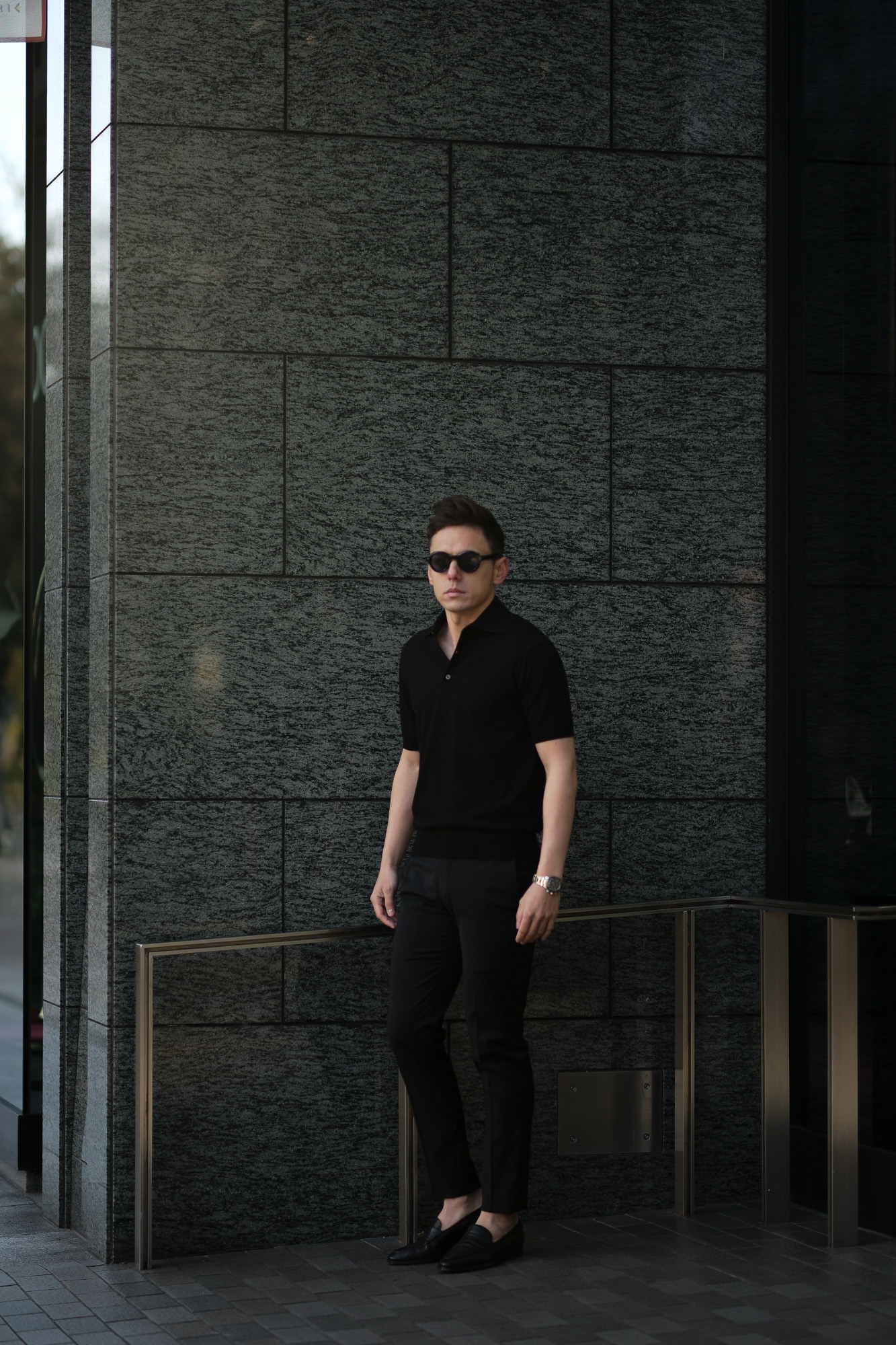 Cruciani(クルチアーニ) 33G Knit Polo Shirt 33ゲージ コットン ニット ポロシャツ BLACK (ブラック・Z0048) made in italy (イタリア製) 2020 春夏新作 愛知 名古屋 altoediritto アルトエデリット