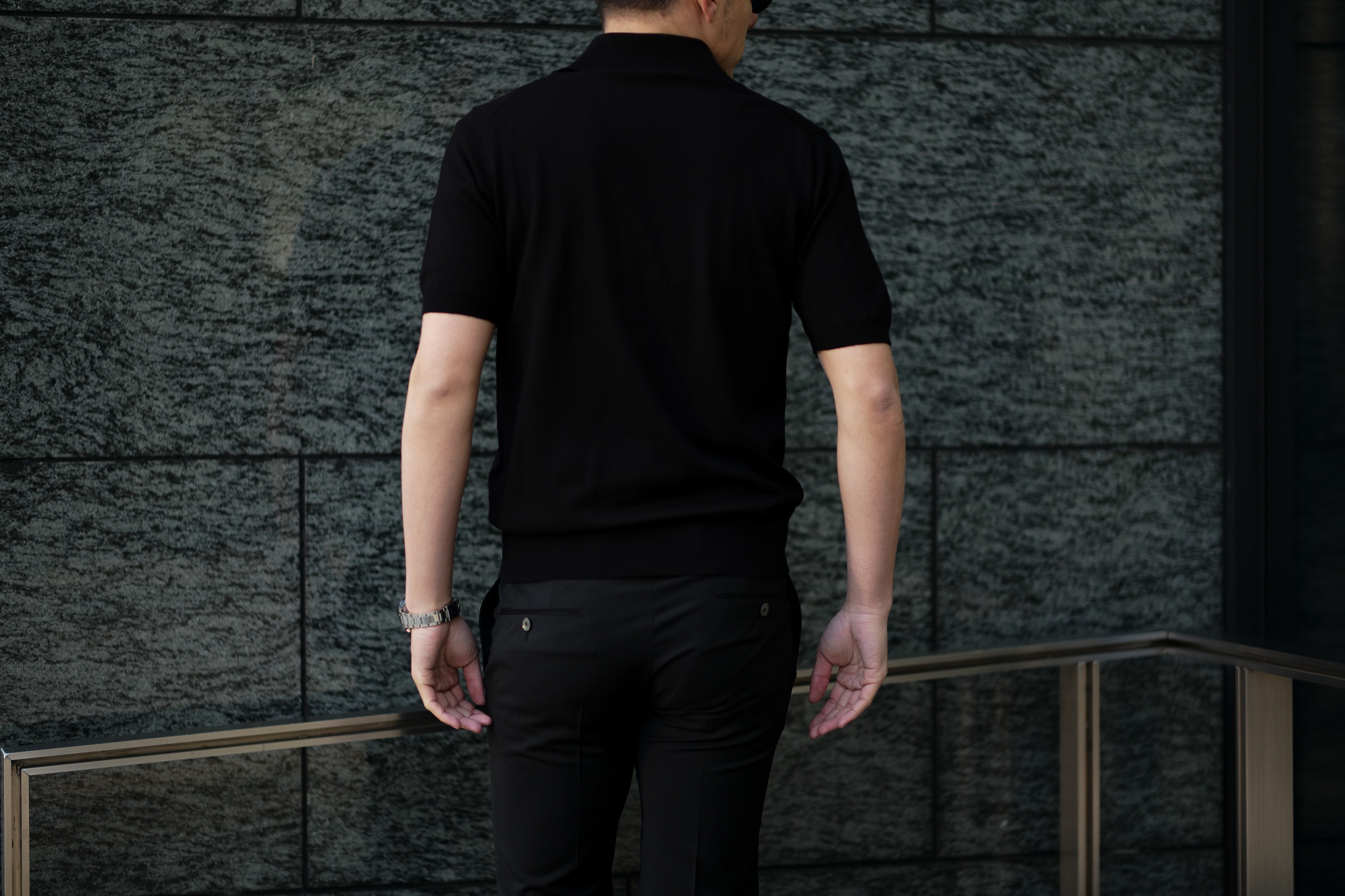 Cruciani(クルチアーニ) 33G Knit Polo Shirt 33ゲージ コットン ニット ポロシャツ BLACK (ブラック・Z0048) made in italy (イタリア製) 2020 春夏新作 愛知 名古屋 altoediritto アルトエデリット