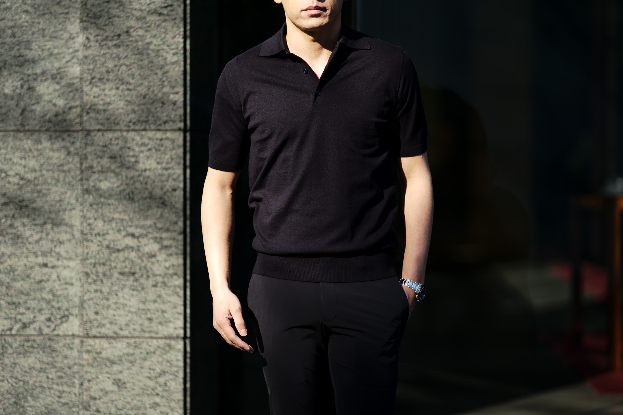 Cruciani(クルチアーニ) 33G Knit Polo Shirt 33ゲージ コットン ニット ポロシャツ NAVY (ネイビー・Z0064) made in italy (イタリア製) 2020 春夏新作  愛知 名古屋 altoediritto アルトエデリット