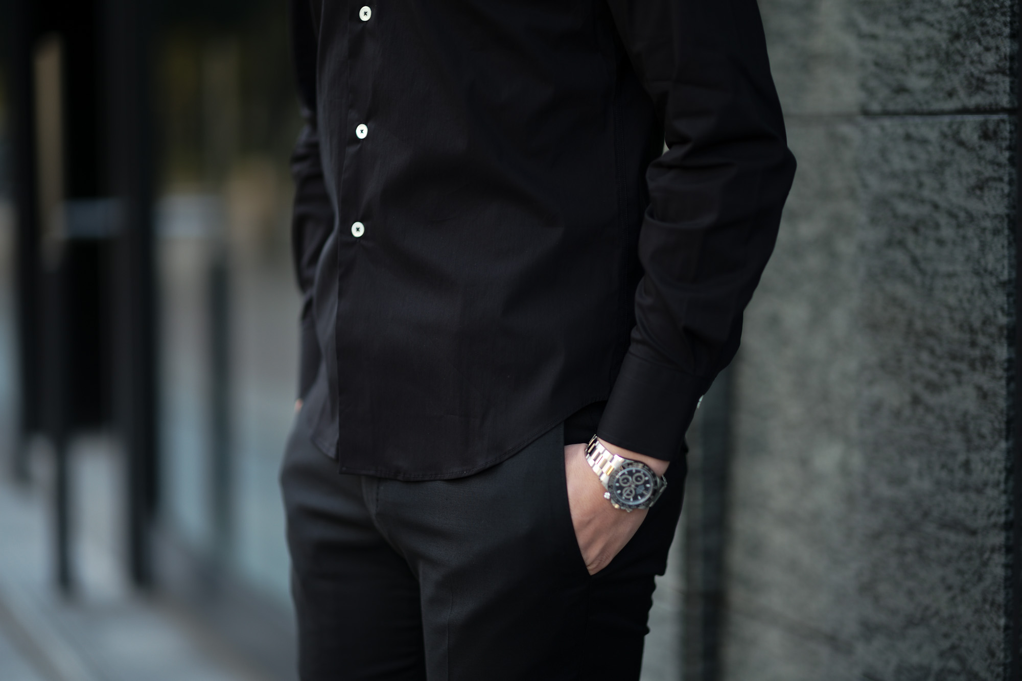 cuervo bopoha(クエルボ ヴァローナ) Sartoria Collection (サルトリア コレクション) Pier(ピエル) STRETCH COTTON ストレッチコットン シャツ BLACK (ブラック) MADE IN ITALY (イタリア製) 2020 春夏新作 イタリアシャツ 愛知 名古屋 altoediritto アルトエデリット