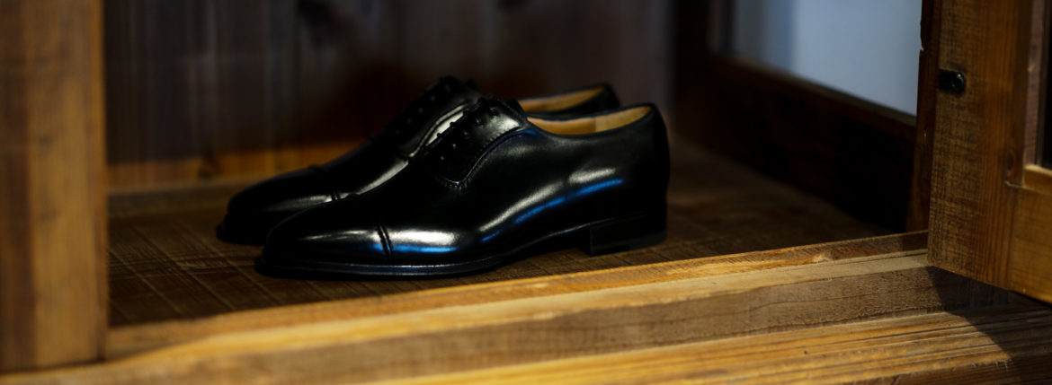 ENZO BONAFE (エンツォボナフェ) ART.3998 mod Straight Tip Shoes Du Puy Vitello デュプイ社ボックスカーフ ストレートチップシューズ NERO (ブラック) made in italy (イタリア製) 2020 春夏新作 【Special Model】【Alto e Diritto 別注】のイメージ