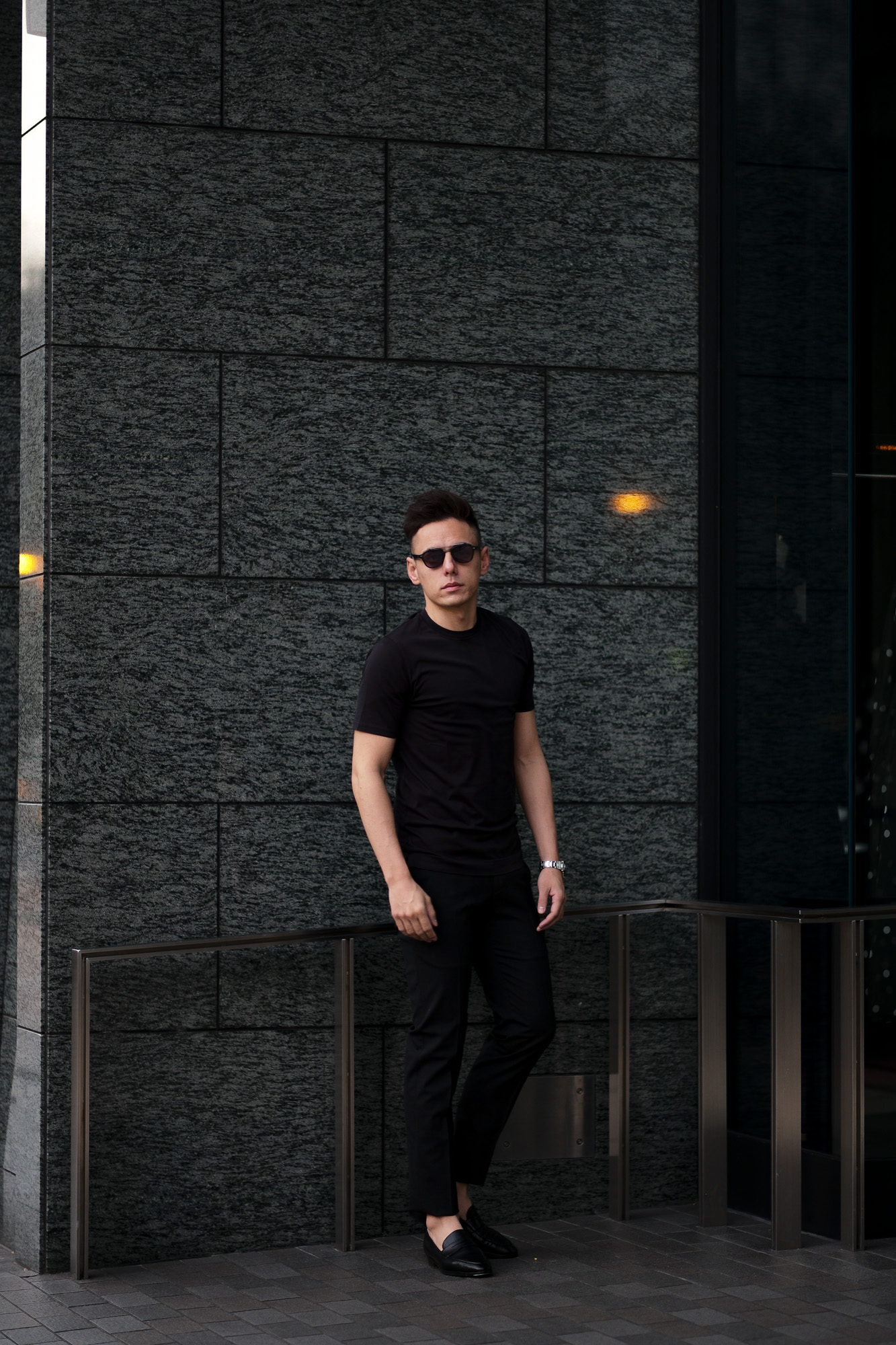 FEDELI(フェデーリ) Crew Neck T-shirt (クルーネック Tシャツ) ギザコットン Tシャツ BLACK (ブラック・36) made in italy (イタリア製) 2020 春夏新作 愛知 名古屋 altoediritto アルトエデリット TEE