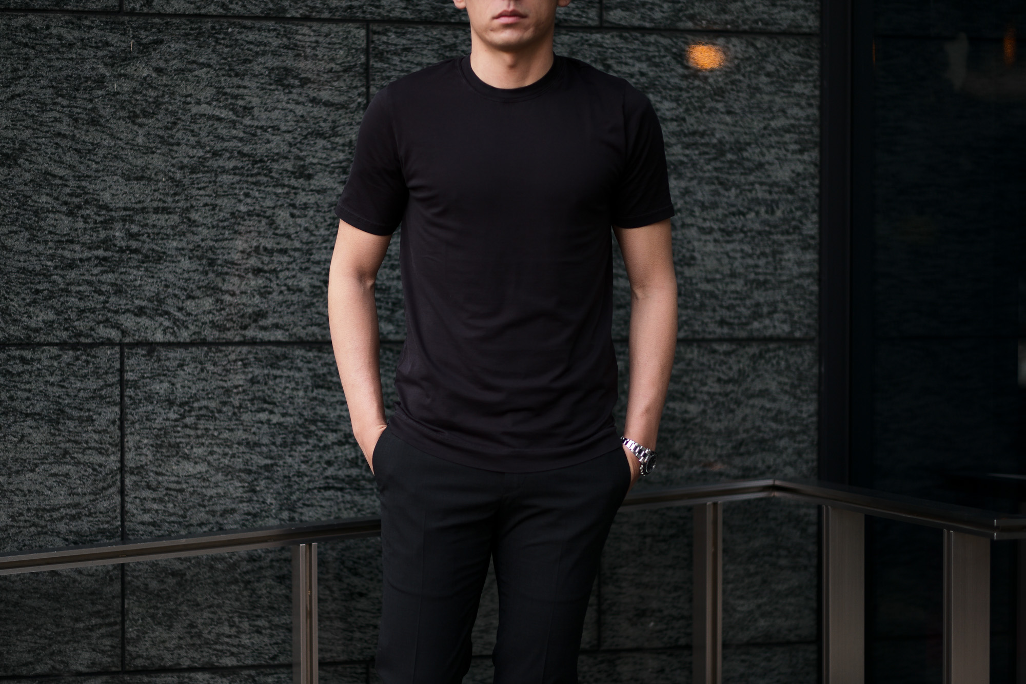 FEDELI(フェデーリ) Crew Neck T-shirt (クルーネック Tシャツ) ギザコットン Tシャツ BLACK (ブラック・36) made in italy (イタリア製) 2020 春夏新作 愛知 名古屋 altoediritto アルトエデリット TEE